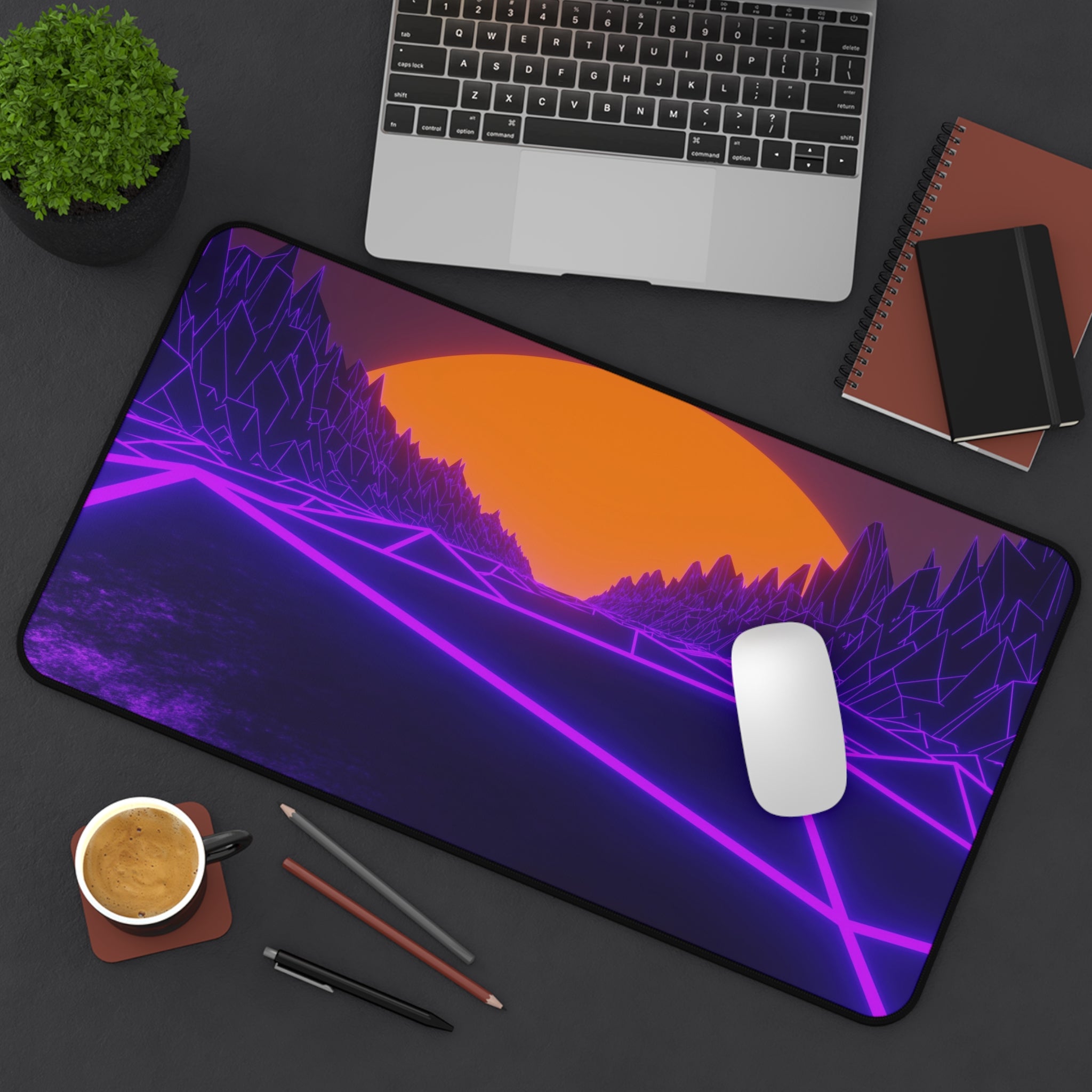 retro-vibrant-vaporwave-mouse-pad-retrowave-desk-mat-neon-synthwave-desk-pad-vaporwave-sun-and-mountains
