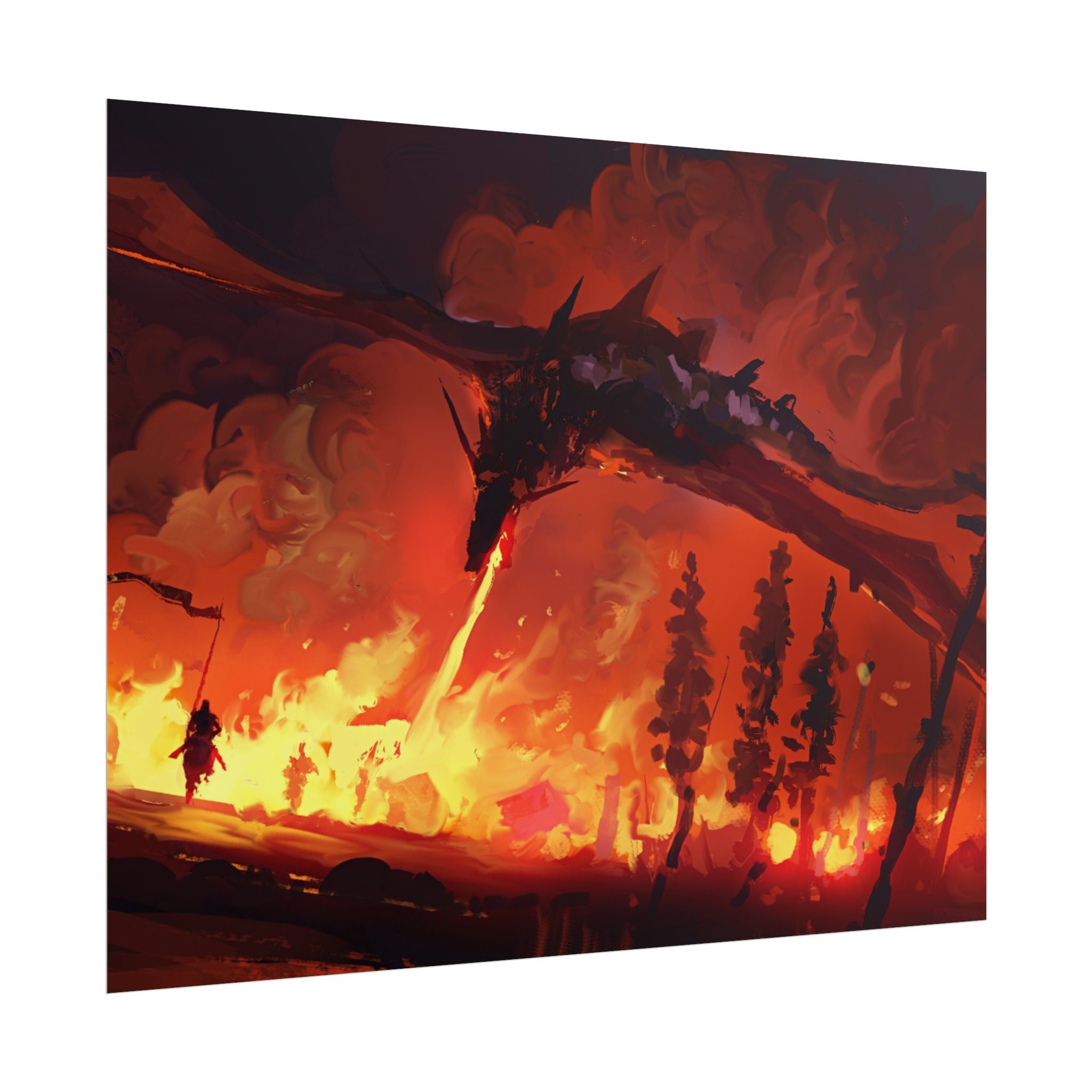 dragon-fire-rolled-poster-fantasy-art-print-mythical-creature-room-decor-dungeons-and-dragons-wall-art-magical-poster-print-m