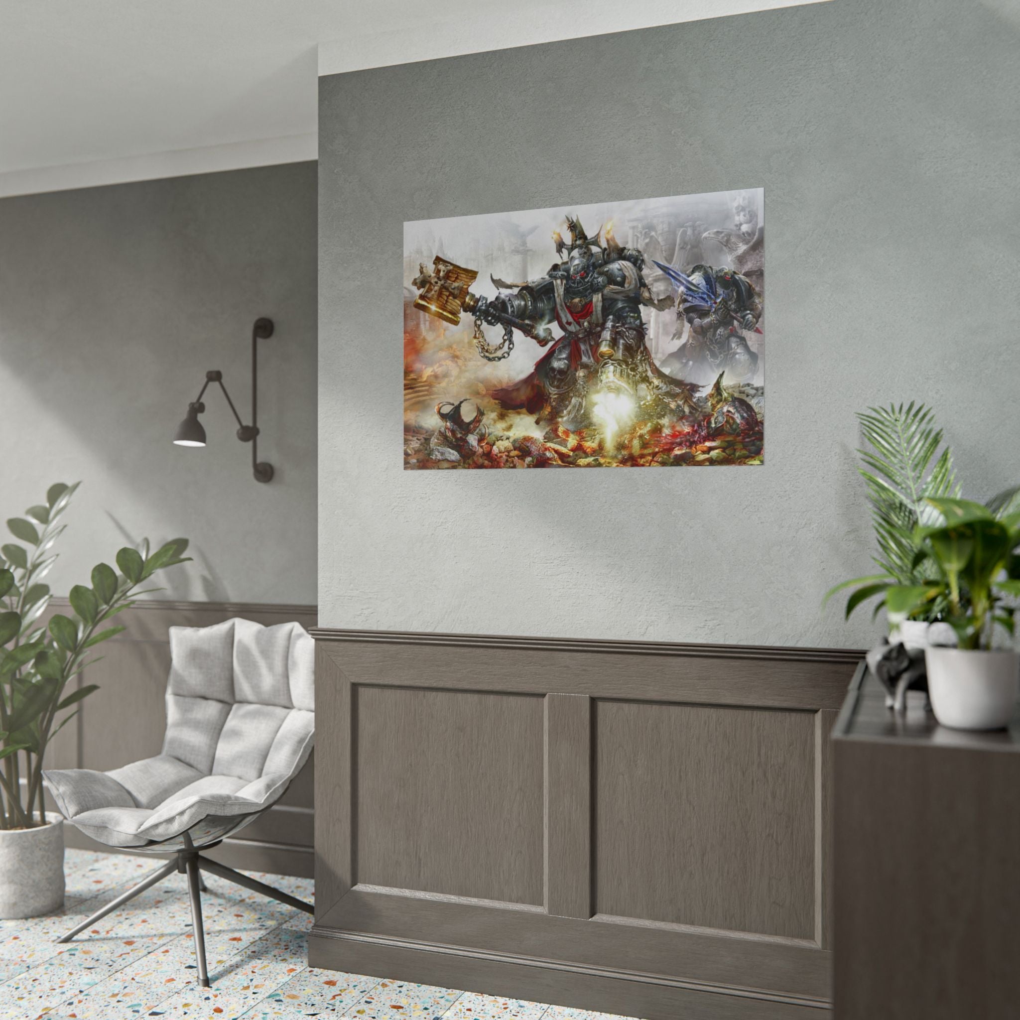 Warhammer 40K Imperial Guard Poster Print — Rolled Wall Art for Gamers & Collectors, Space Marine Wall Art, Gaming Room Decor