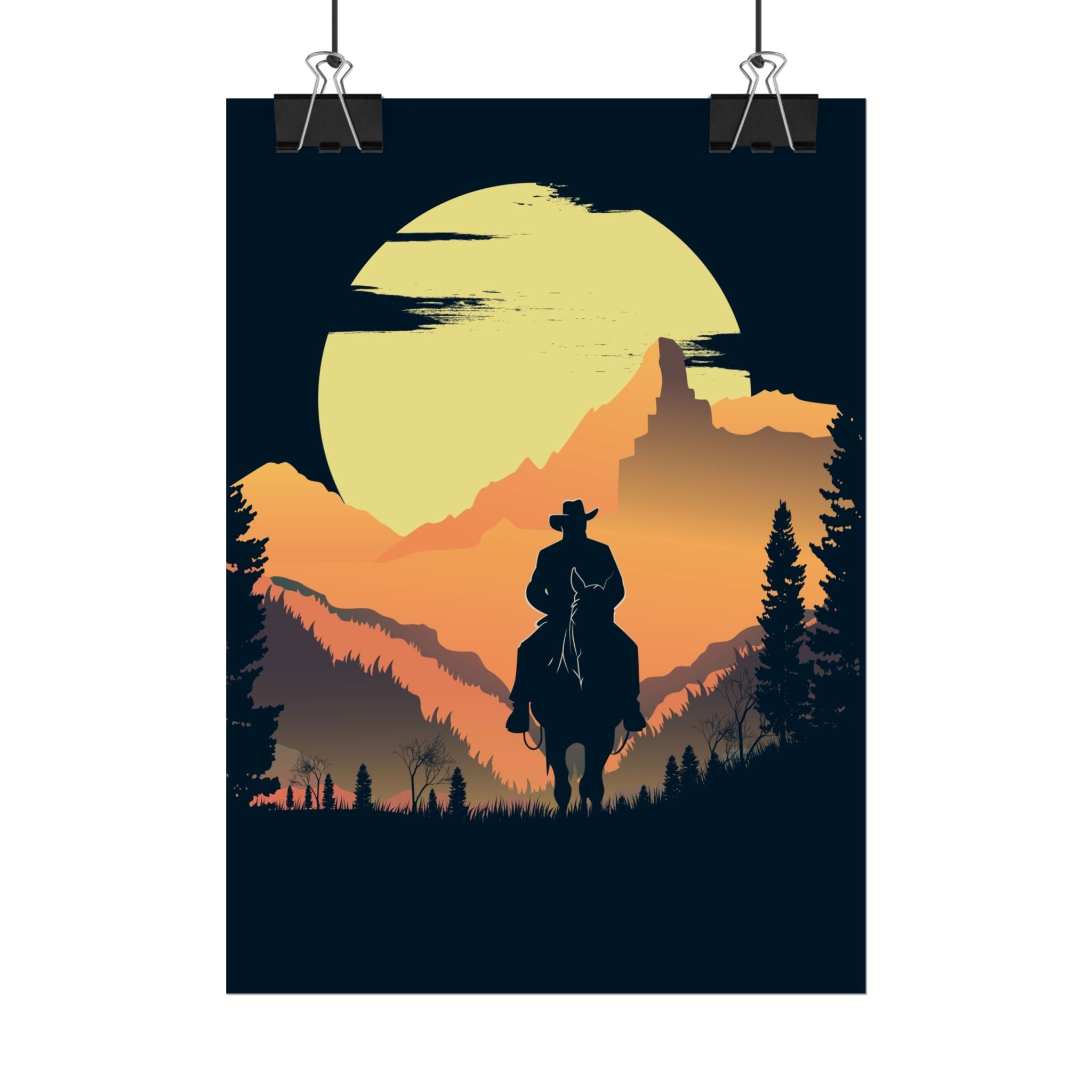 cowboy-western-poster-wall-decor-poster-print-rustic-southwestern-home-decoration-texas-desert-landscape-farmhouse-decor