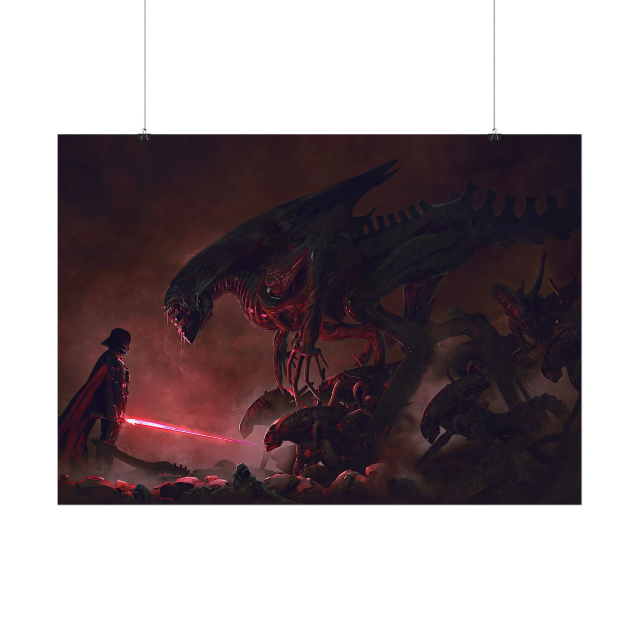 darth-vader-vs-aliens-xenomorph-poster-print-star-wars-fine-art-poster-wall-art-decor-home-office-decoration-sci-fi-fan
