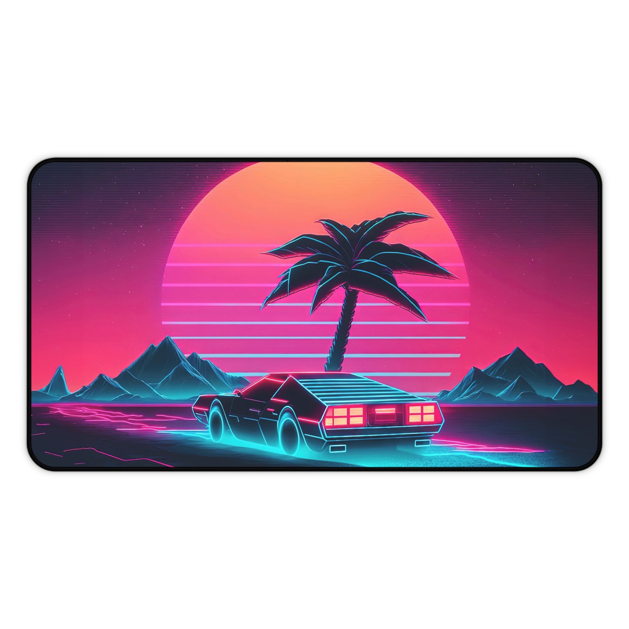 vaporwave-palm-tree-road-mouse-pad-retrowave-delorean-desk-mat-neon-synthwave-desk-pad-vaporwave-sun-and-mountains