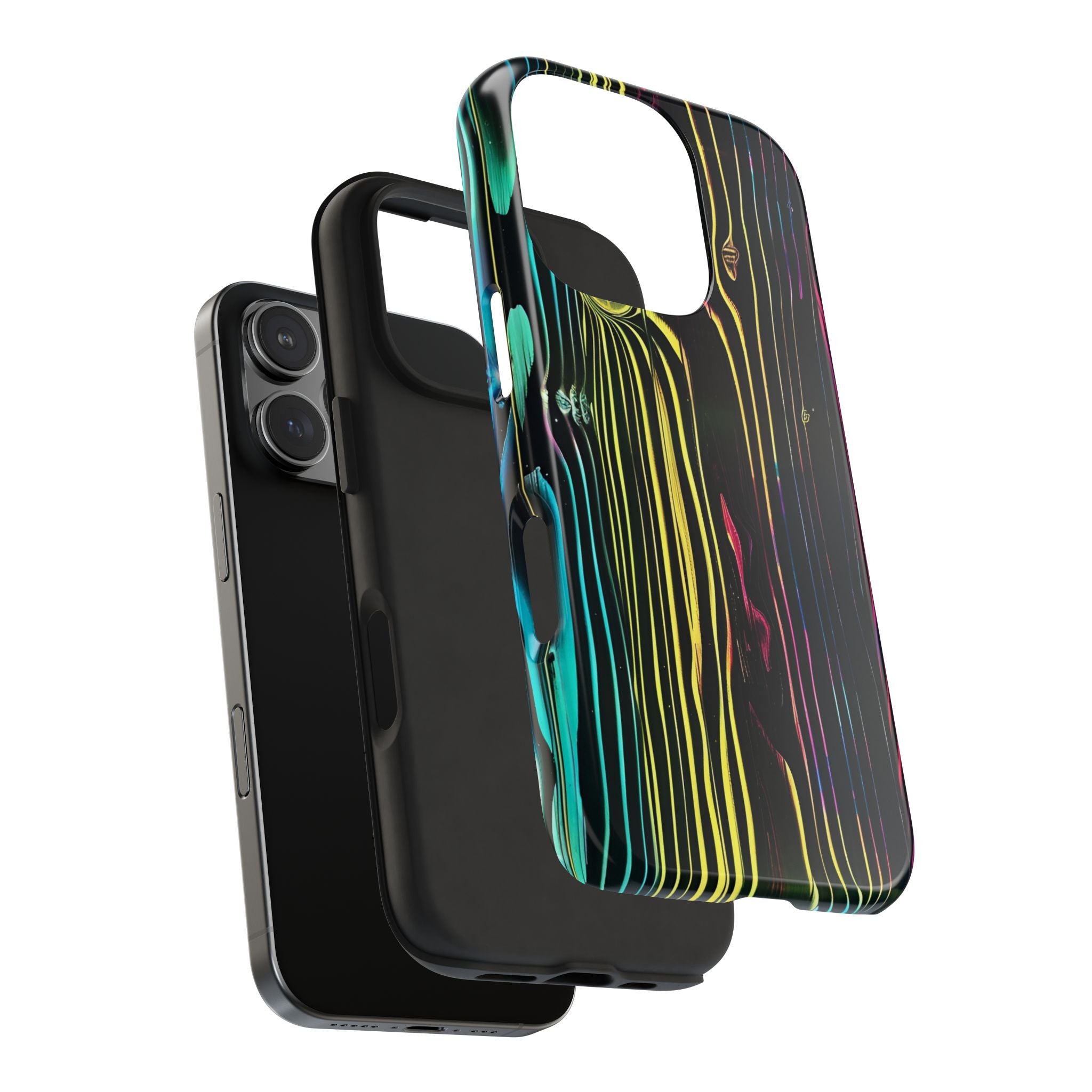 Disco Neon Tough iPhone Cases, Wood Grain Texture, iPhone Case Cover, Protective iPhone Shell, Unique iPhone Accessories, iphone 16 Pro Max
