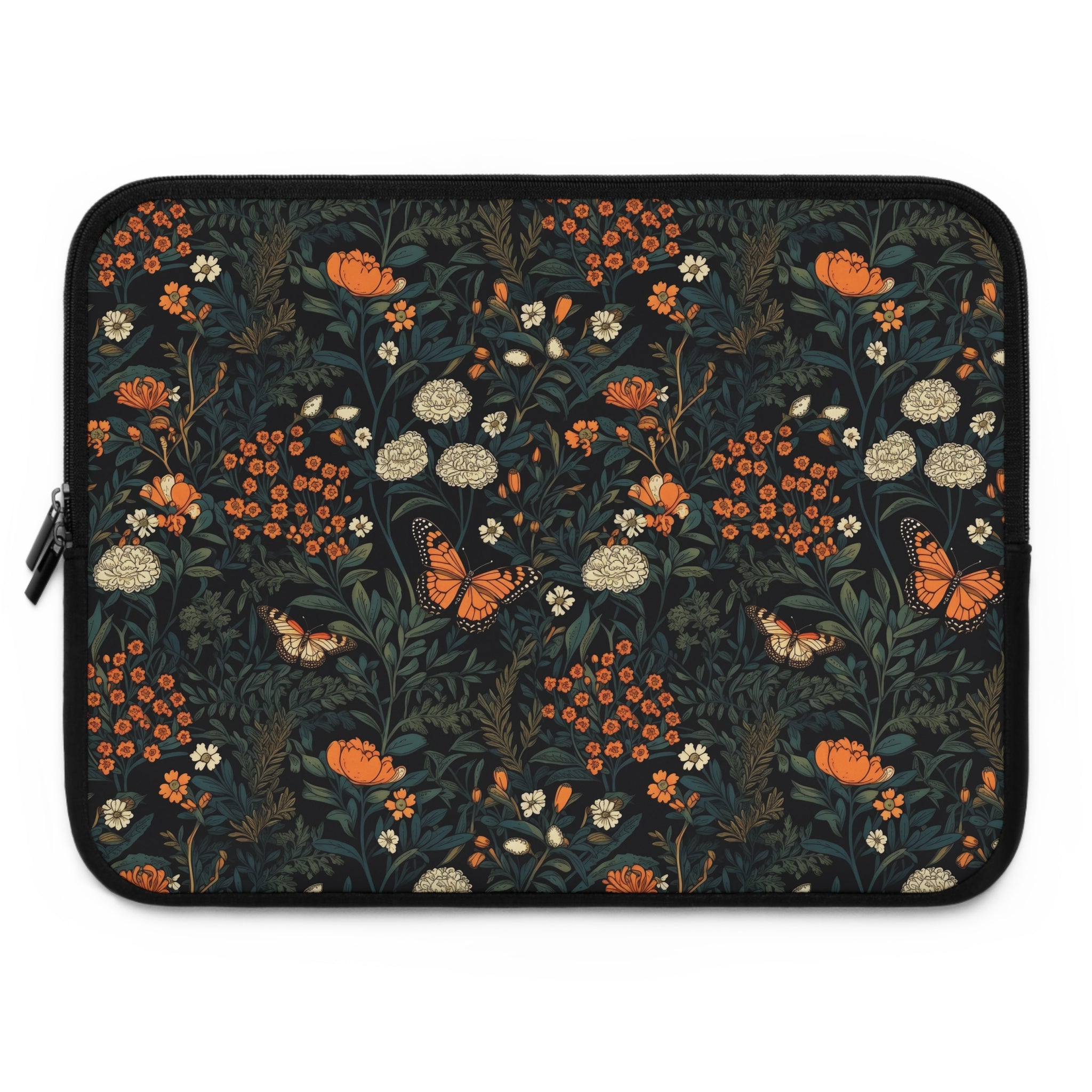 laptop-sleeve-cottagecore-dark-flowers-butterfly-sleeve-macbook-air-sleeve-floral-computer-bag-tech-case-tablet-cover-laptop