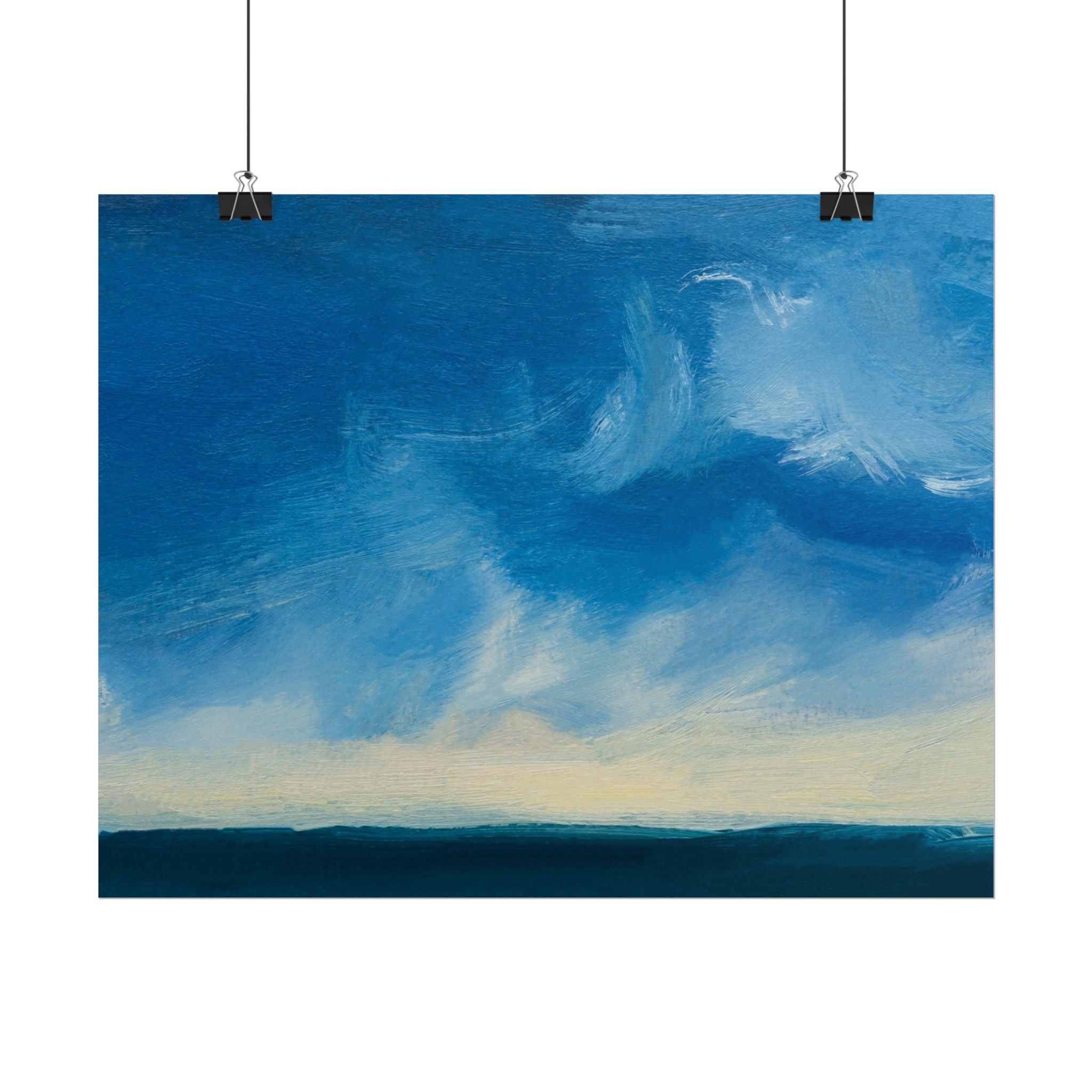 Blue Abstract Poster Print - Ocean and Sky, Home Decor, Office Wall Art, Gift for Art Lovers, Blue Room Decor, Abstract
