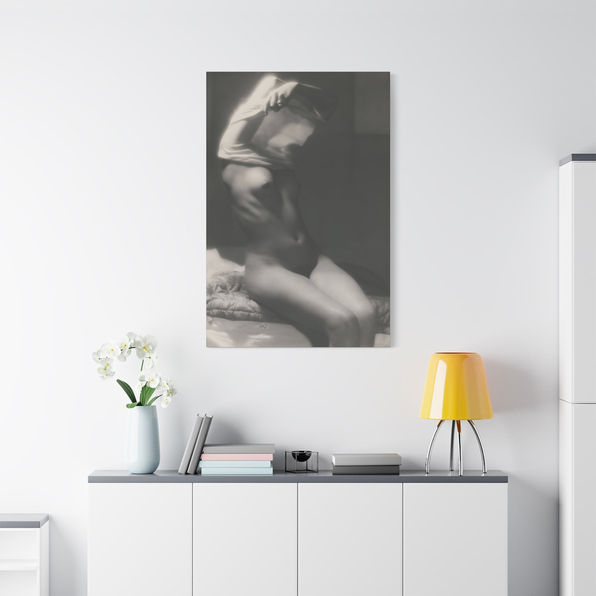 canvas-print-vor-dem-schlafen-gehen-by-michael-heumuller-black-and-white-photography-nude-art-wall-decor-stretched-canvas-art