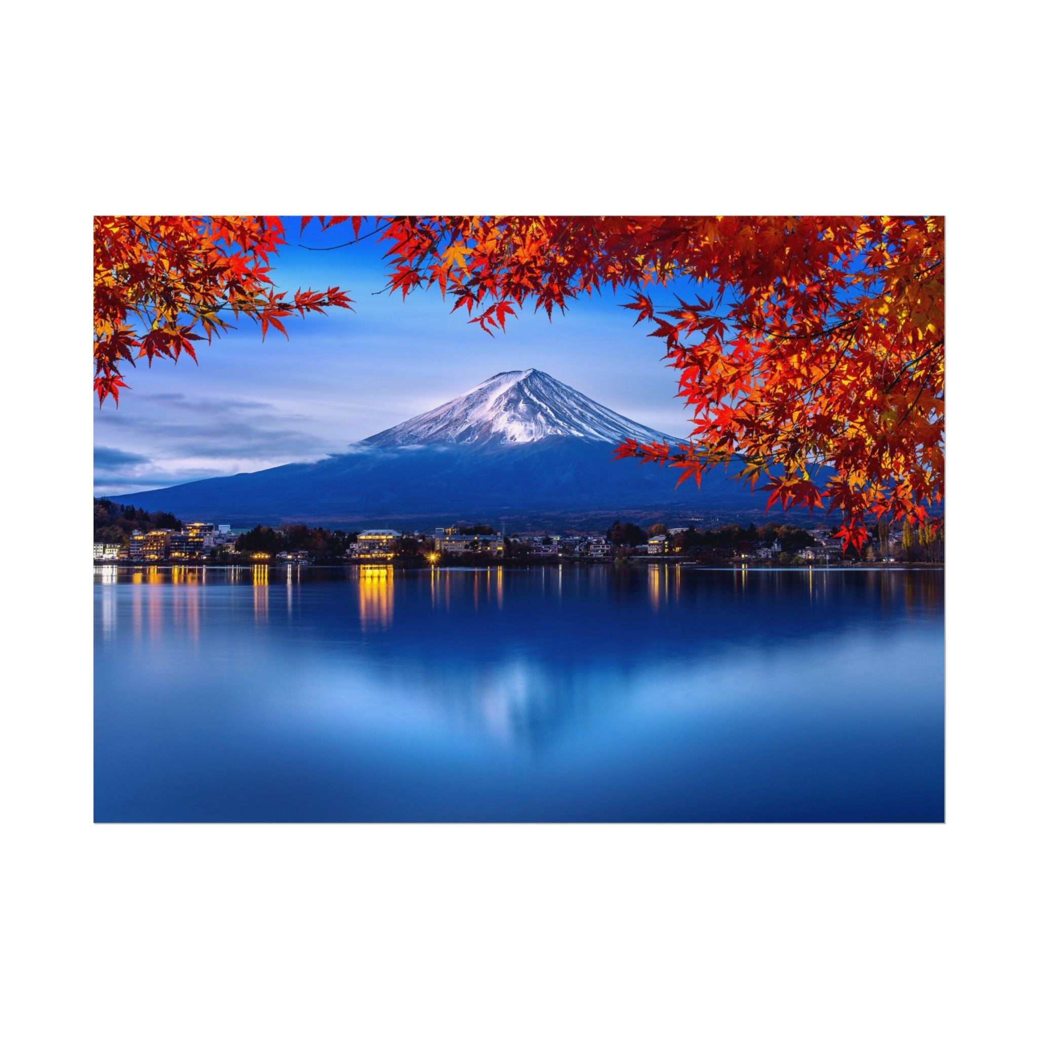 Mount Fuji Poster Wall Art, Japan Nature Park, Autumn Lake Print, Poster Art, Home Decor, Gift, Living Room Decor, Japanese Home Decor
