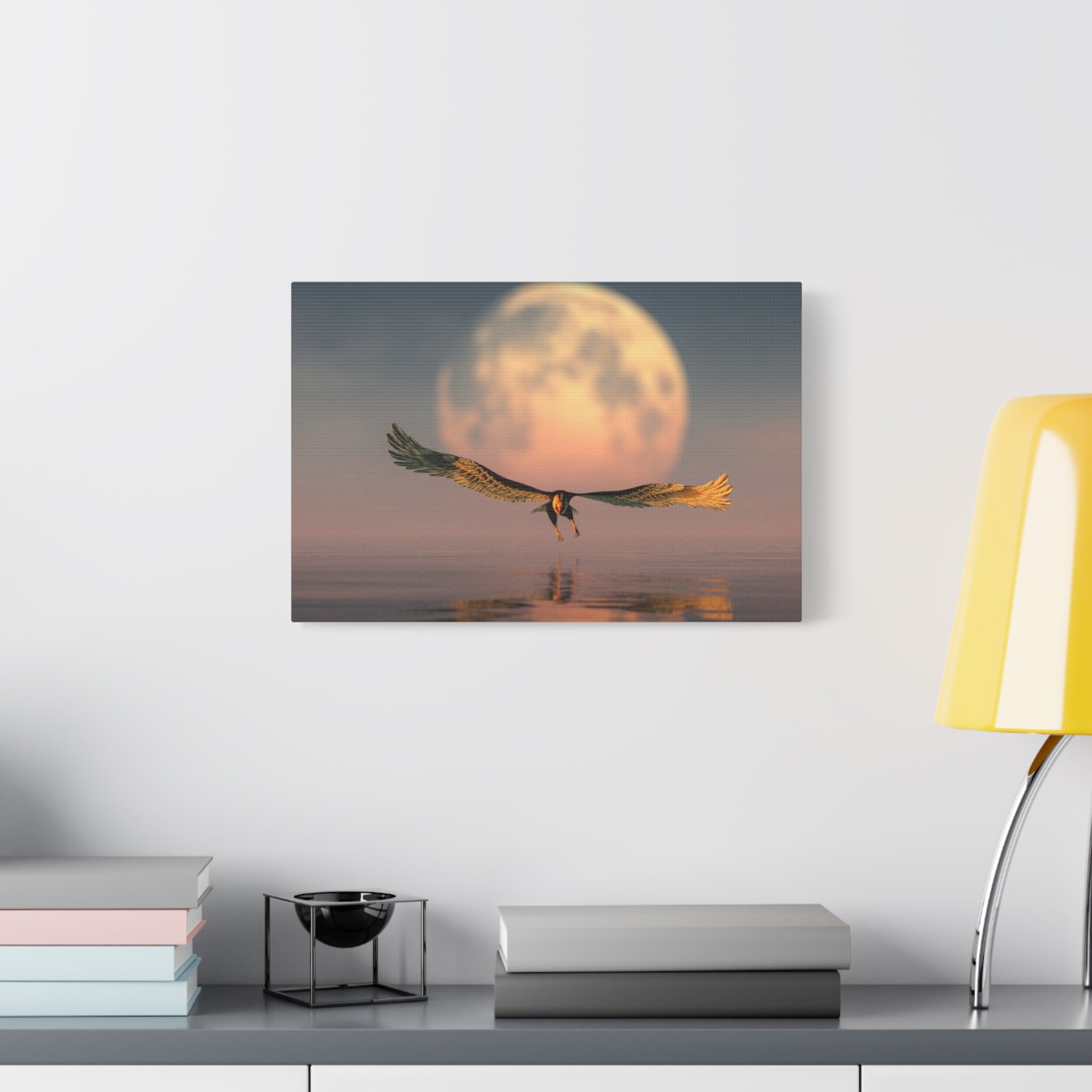 canvas-print-eagle-moon-illustration-living-room-wall-decor-stretched-matte-canvas-art-home-decor-wildlife-painting-wall-hang