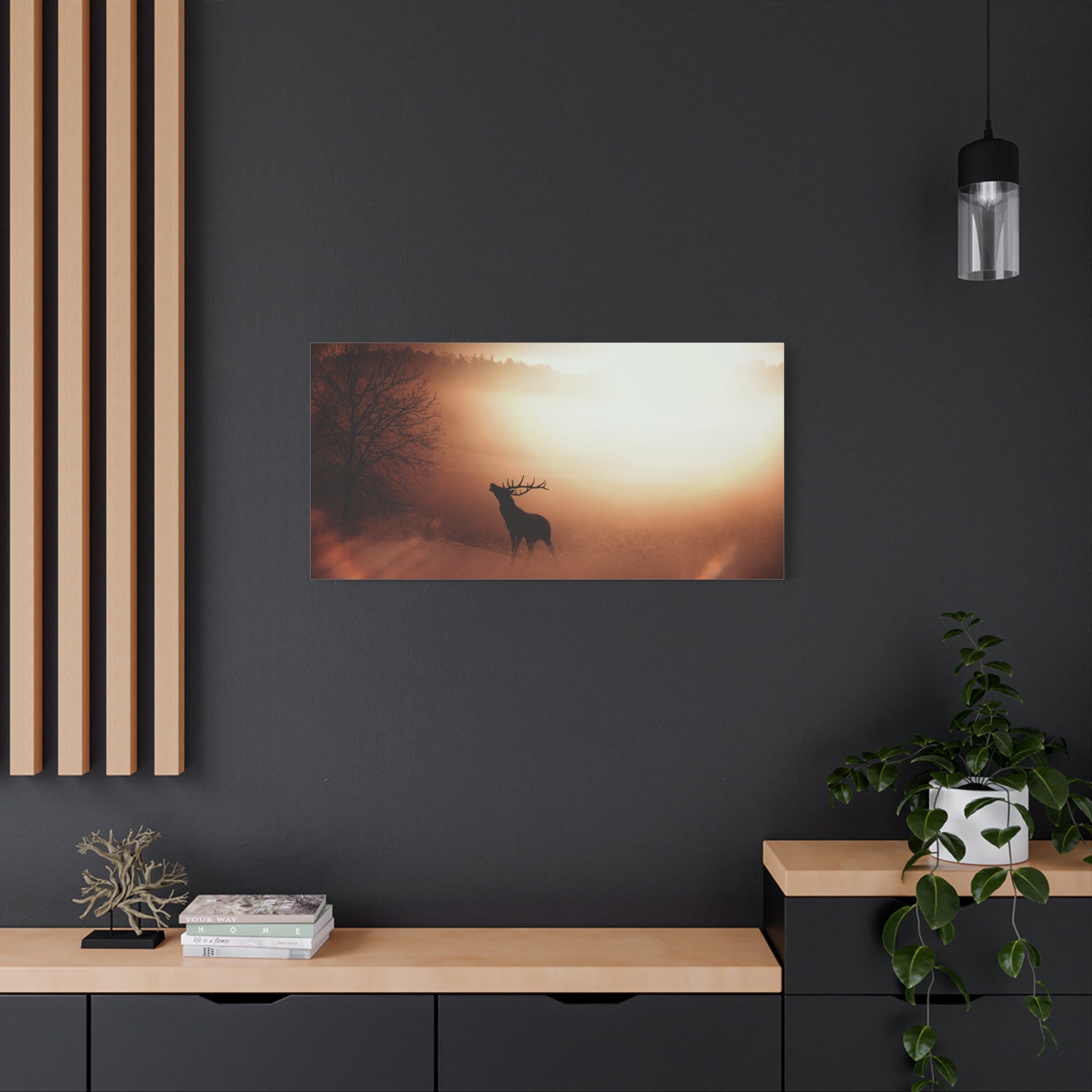 canvas-print-elk-in-forest-nature-home-decor-animal-wall-art-wildlife-decor-matte-stretched-canvas