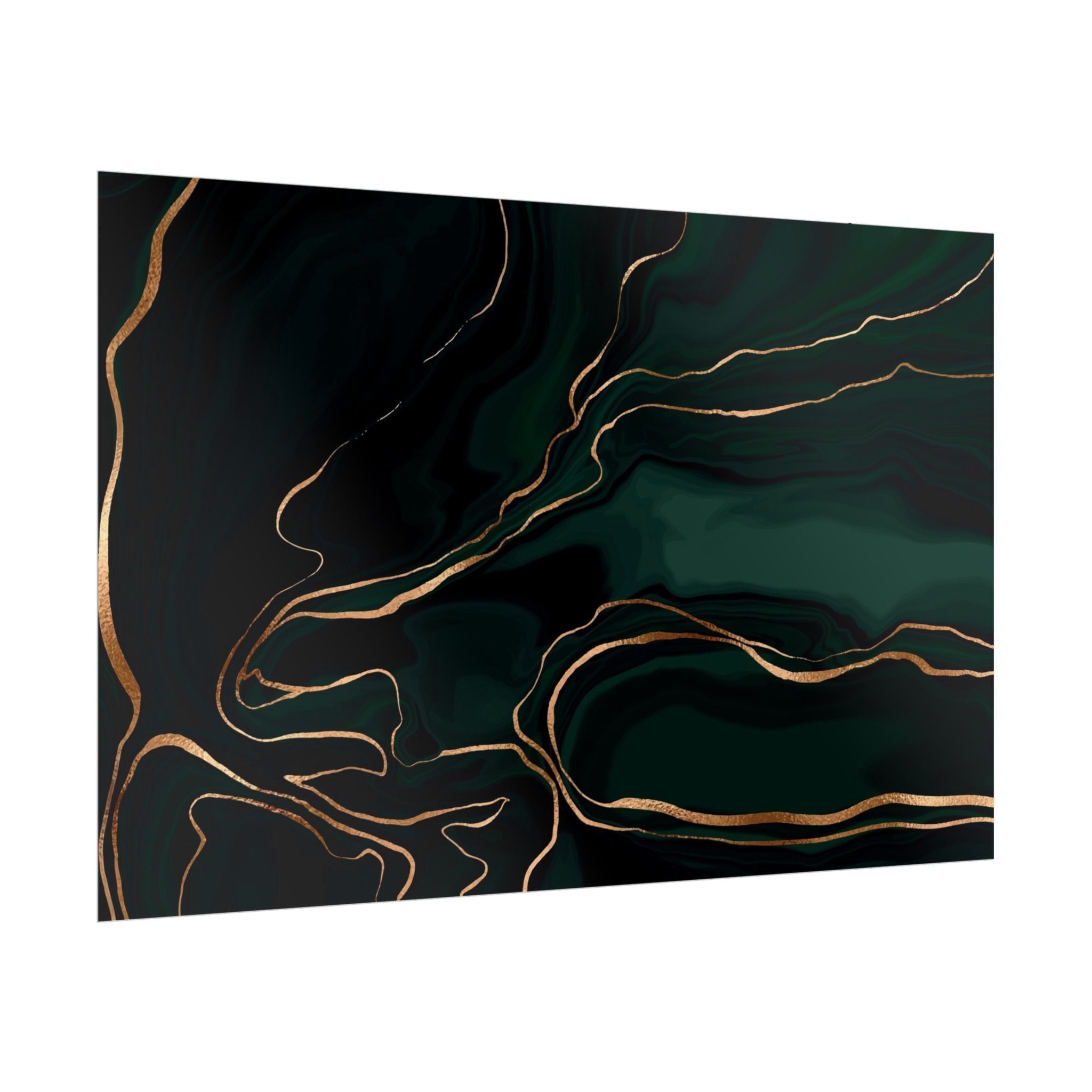 Abstract Green Gold Poster Print - Wall Art, Home Decor, Office Decor, Green Canvas Bedroom, Modern Art, Green Print