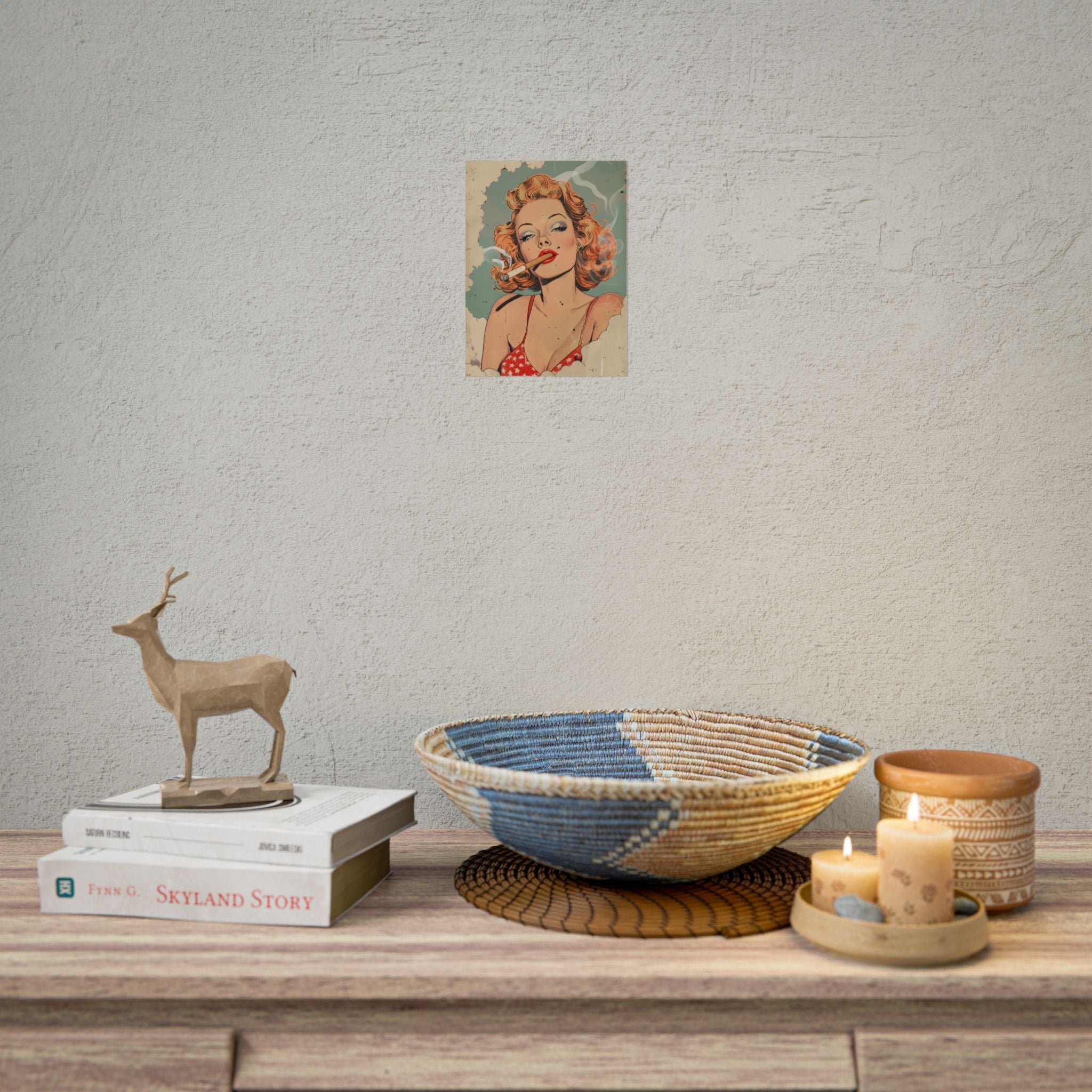 vintage-pin-up-girl-poster-print-girl-smoking-cigarette-wall-art-retro-pinup-poster-pin-up-illustration-home-decor-wall-hangi