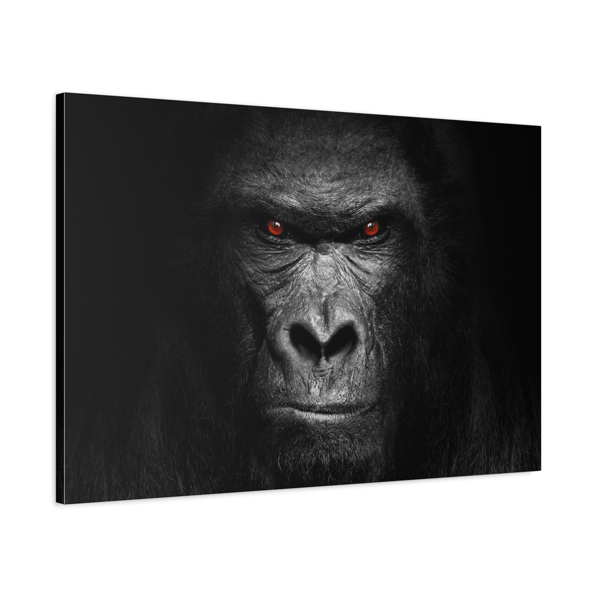 canvas-print-gorilla-face-wall-art-black-and-white-animal-decor-stretched-matte-canvas-wildlife-artwork-jungle-theme-room