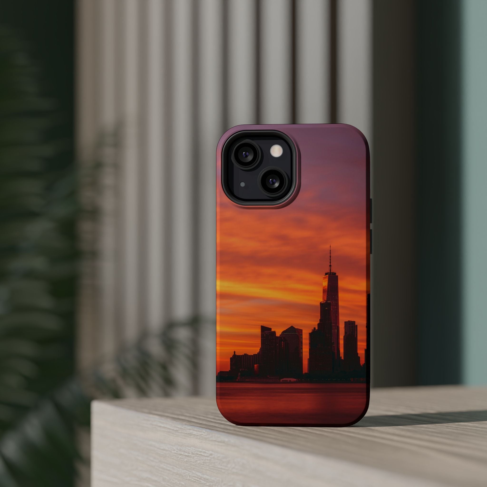 sunset-nyc-cityscape-magnetic-tough-case-durable-phone-protector-new-york-tough-case-gift-for-photographers-urban-aesthetic