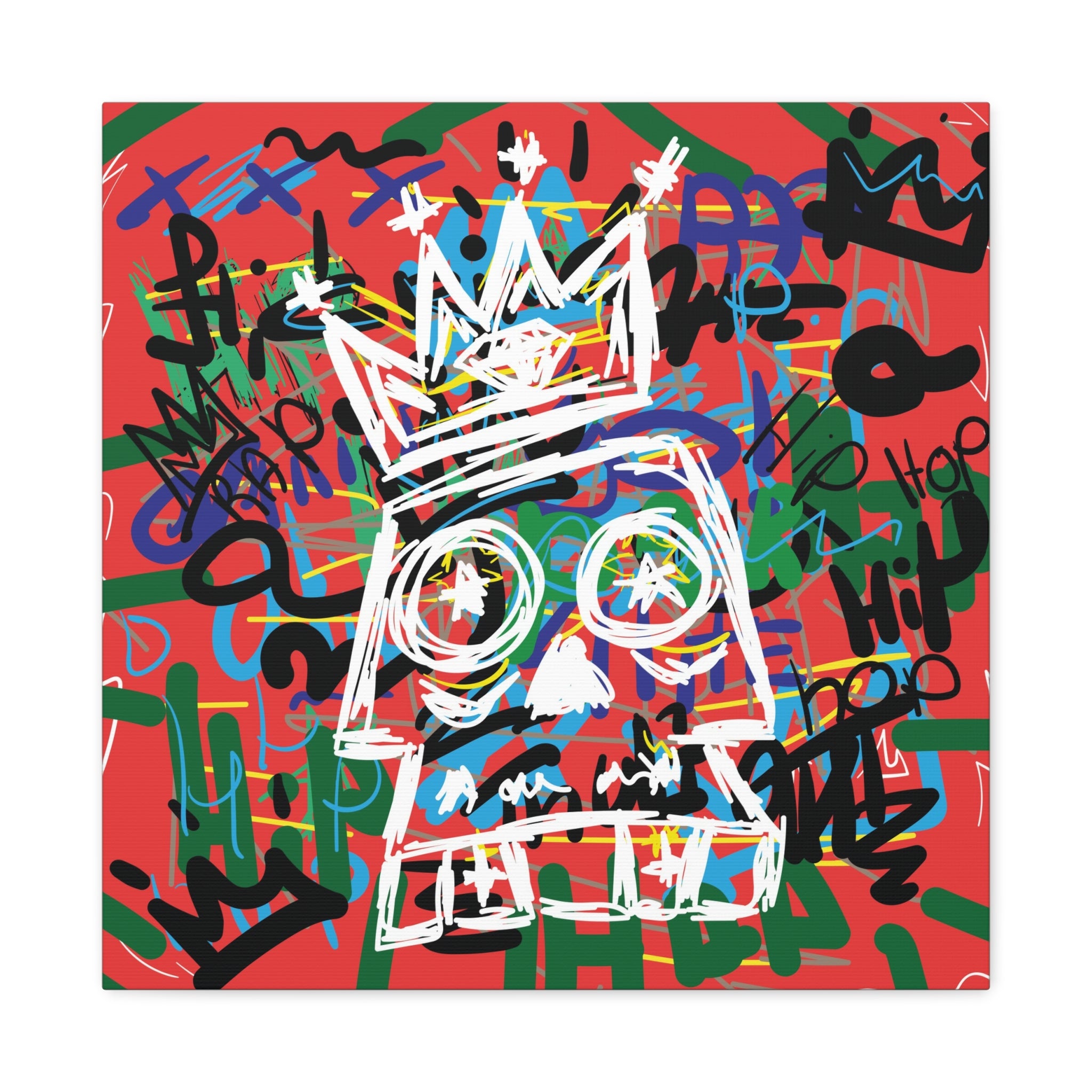 canvas-print-skull-with-crown-hip-hop-doodle-living-room-decor-graffiti-art-wall-art-poster-home-decoration-unique-gift