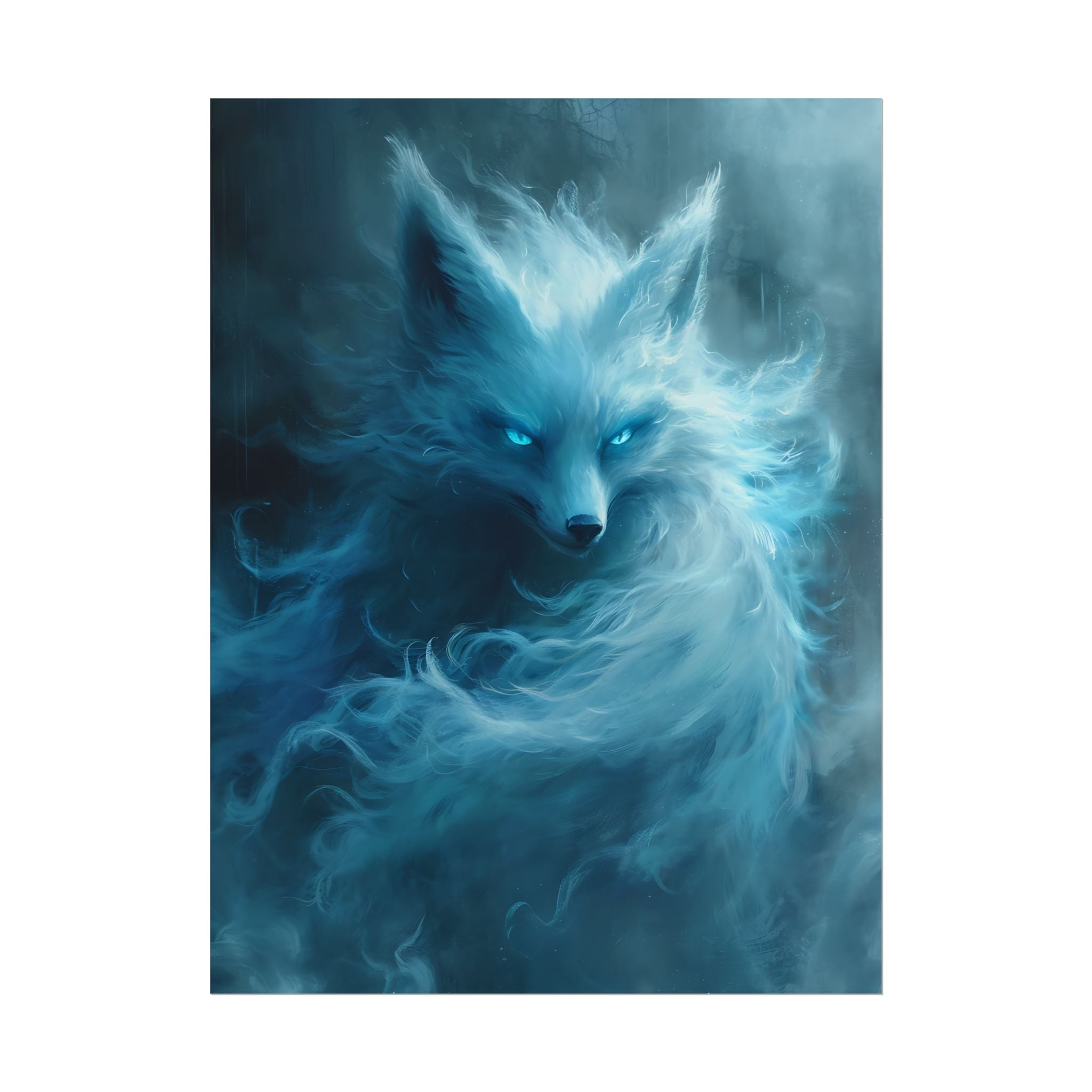 arctic-white-snow-fox-poster-print-fantasy-decor-wildlife-wall-art-home-decor-animal-lover-gift-anime-fantasy-gift