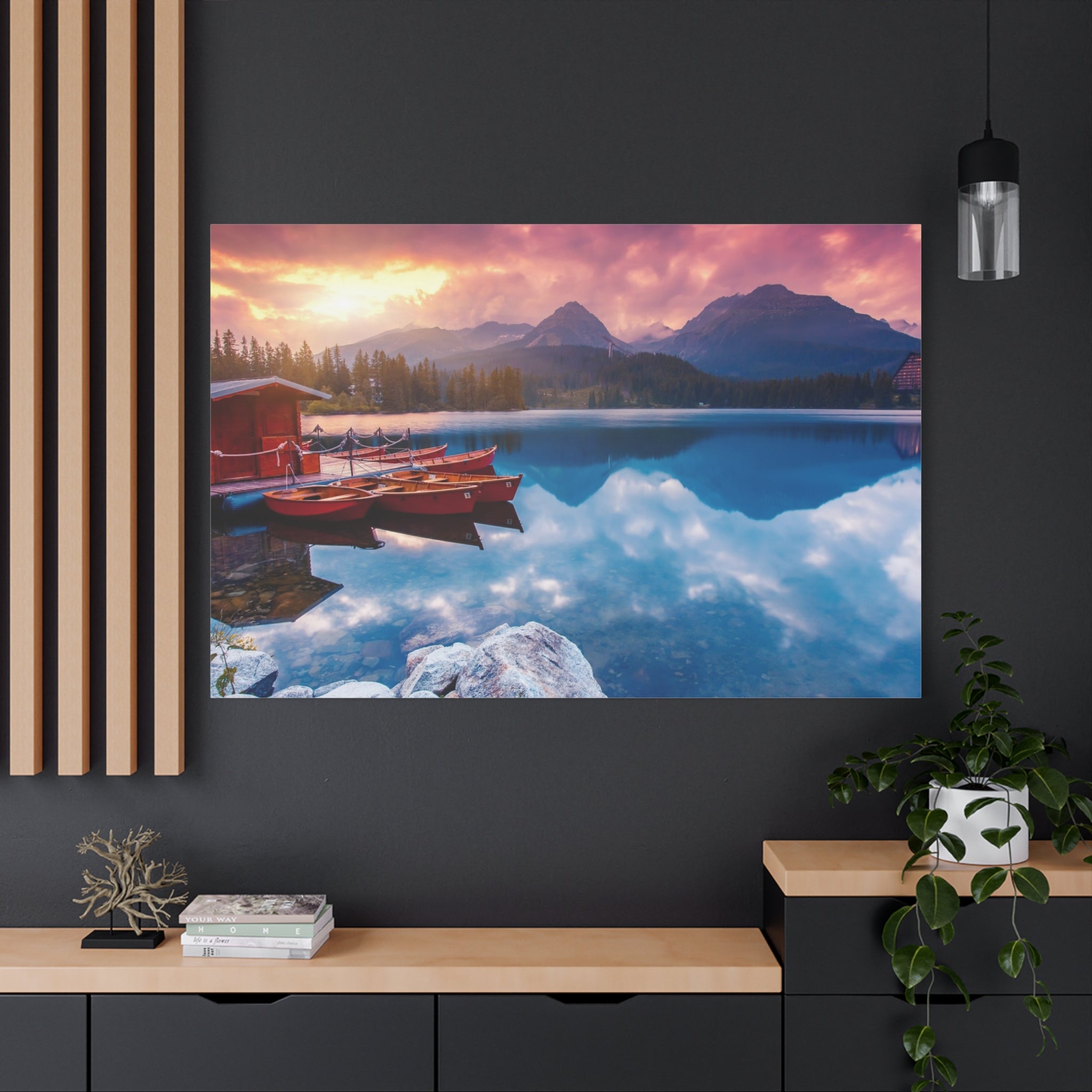 canvas-print-nature-sunrise-wall-art-lake-mountain-scenery-decor-stretched-matte-canvas-mountain-decor-home-decor-nature-wall