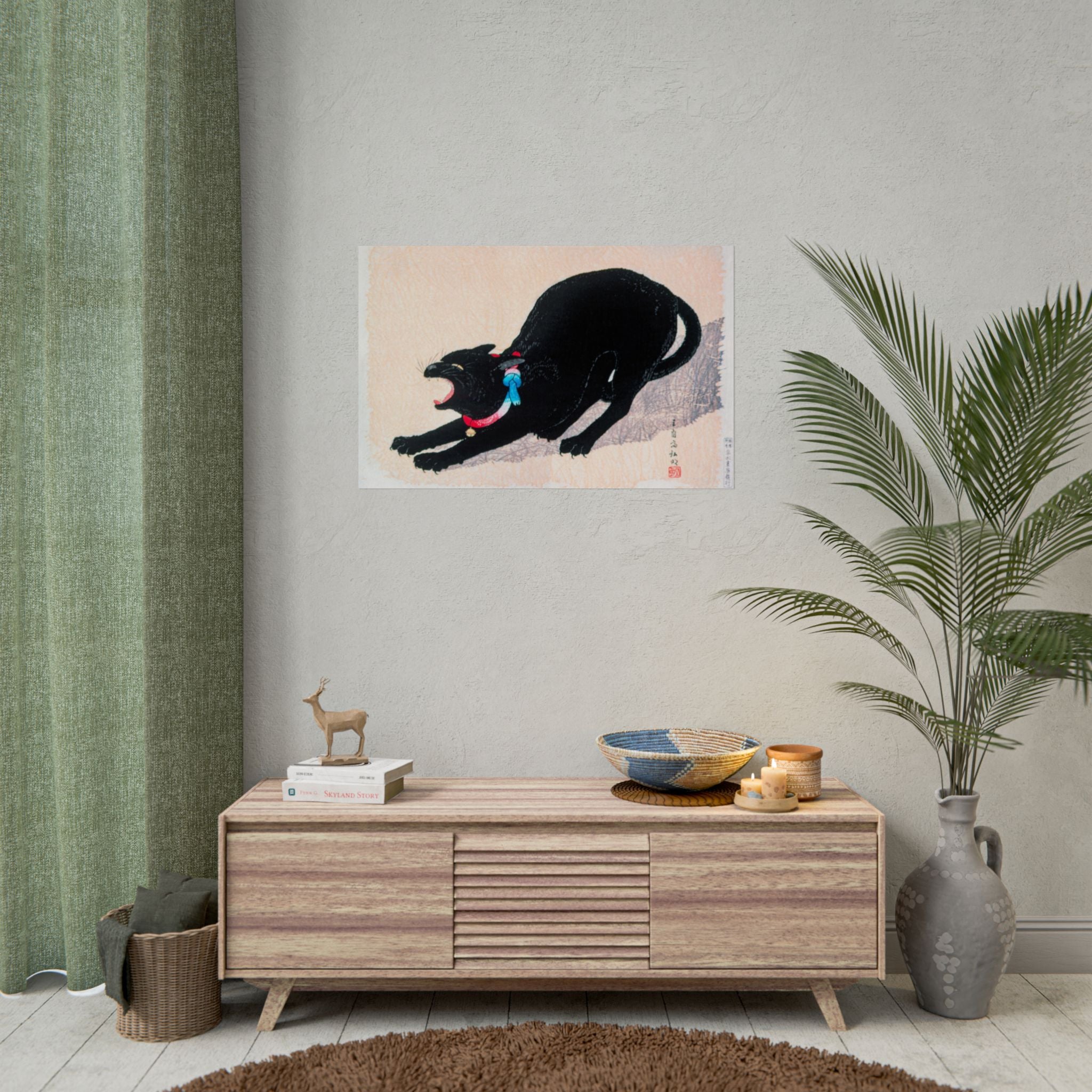 black-cat-hissing-poster-print-rolled-wall-art-for-cat-lovers-cat-art-decor-cat-themed-home-decor-gift-for-cat-owners-cat-wal