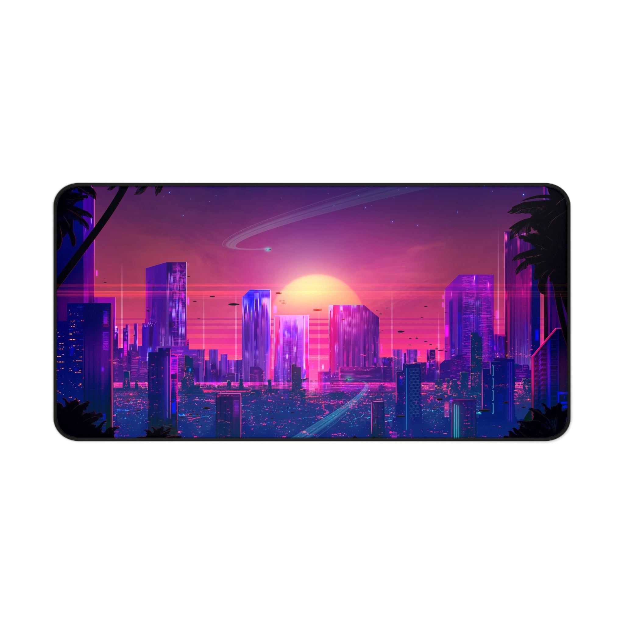 futuristic-city-sunset-vaporwave-moon-road-mouse-pad-retrowave-city-delorean-desk-mat-neon-synthwave-desk-pad