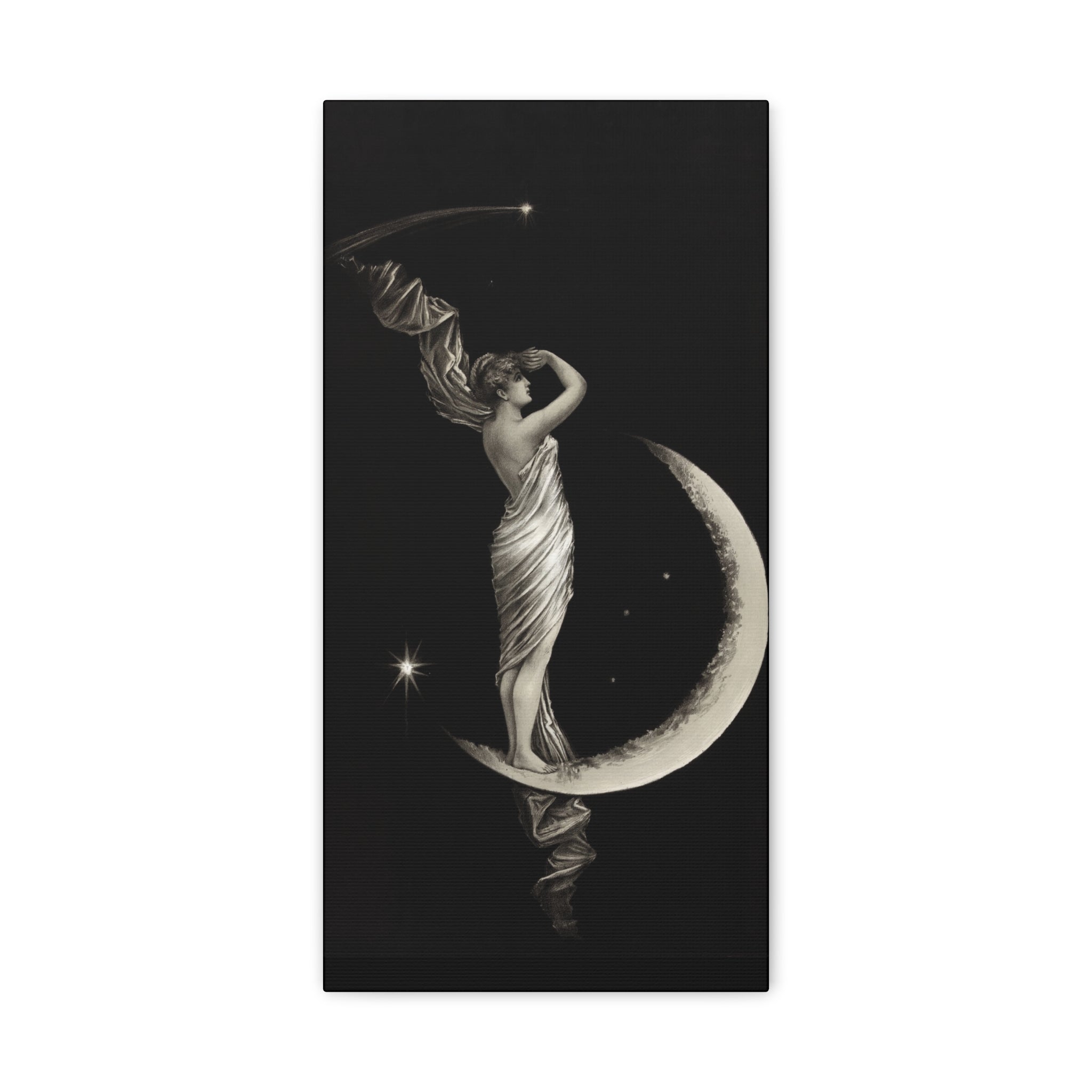 canvas-print-the-universal-favorite-1889-by-geo-h-walker-black-and-white-retro-art-moon-decor-comet-art-matte-canvas