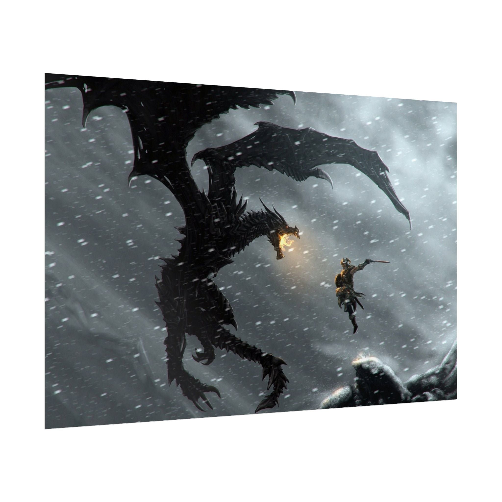 the-elder-scrolls-skyrim-poster-wall-art-dragon-and-viking-game-poster-print-room-decor-warrior-gaming-wall-ar