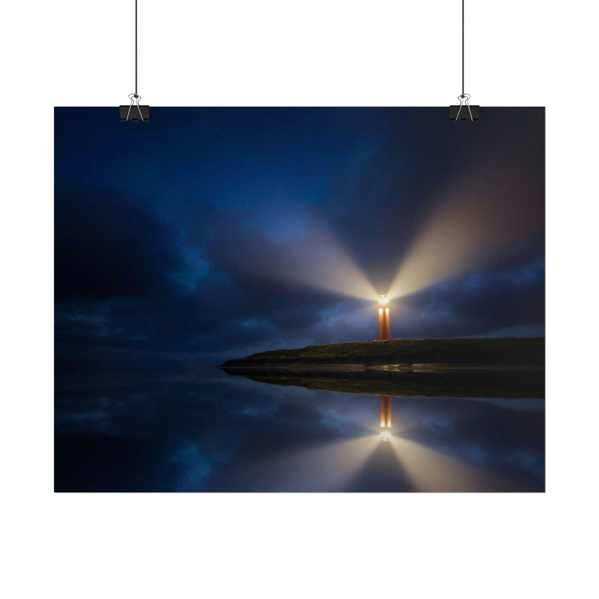 lighthouse-on-rock-poster-wall-art-coastal-wall-decor-nautical-decor-beach-house-decoration-seaside-wall