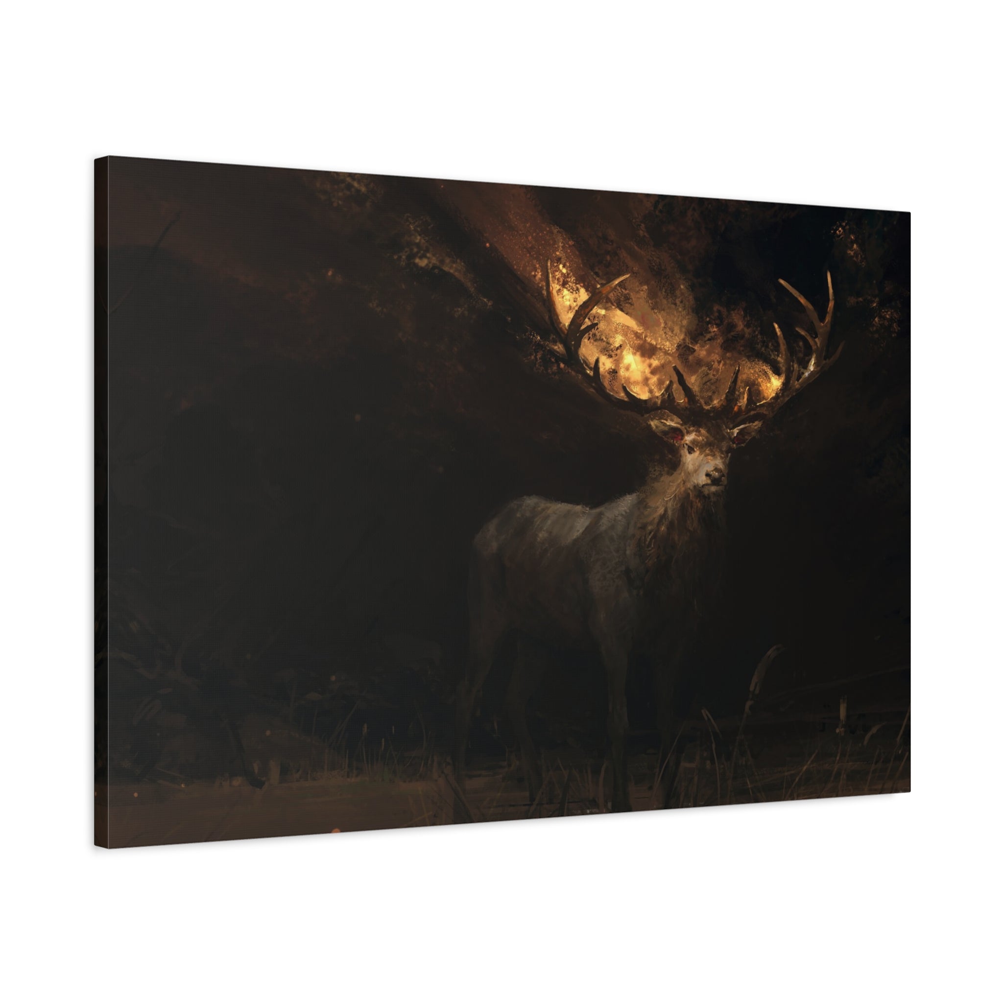 canvas-wall-art-decor-deer-fantasy-art-fire-stretched-canvas-unique-animal-print-matte-finish-home-wall-hanging-gift-for-natu