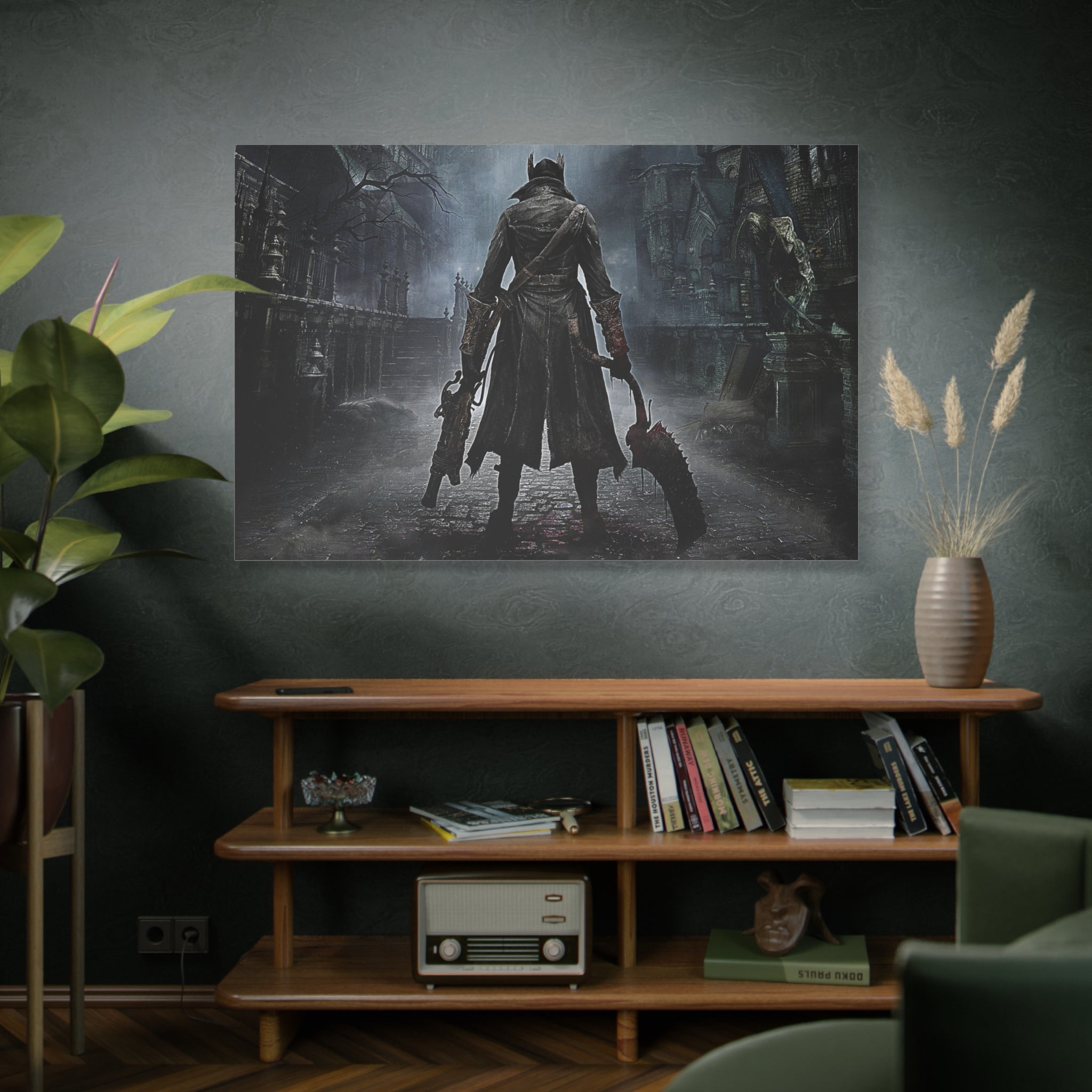 Bloodborne The Hunter Canvas Wall Art, Game Weapons, Home Wall Decor, Game Wall Art Print, Gothic Art