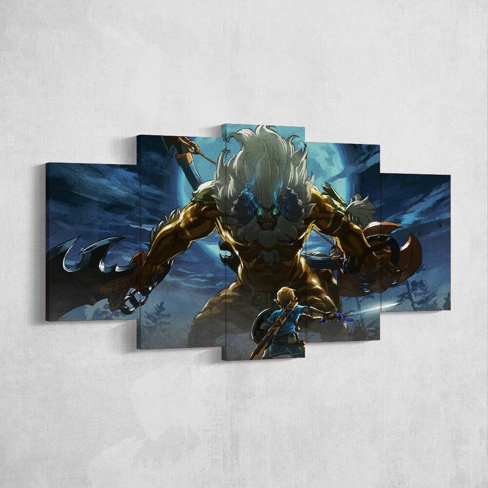 the-legend-of-zelda-5-piece-canvas-wall-art-extra-large-wall-art-the-legend-of-zelda-poster-the-legend-of-zelda-5-piece-5-pan