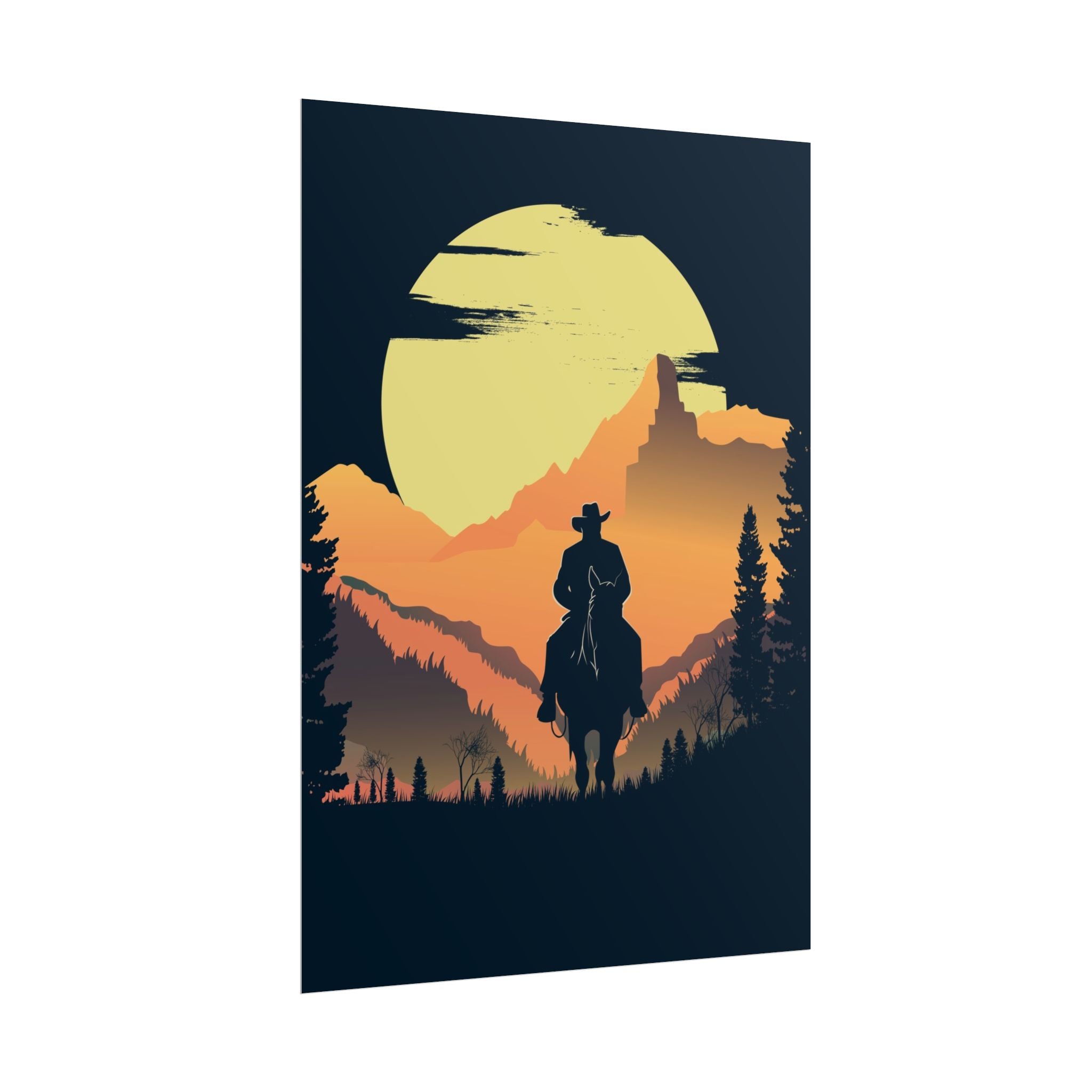 cowboy-western-poster-wall-decor-poster-print-rustic-southwestern-home-decoration-texas-desert-landscape-farmhouse-decor