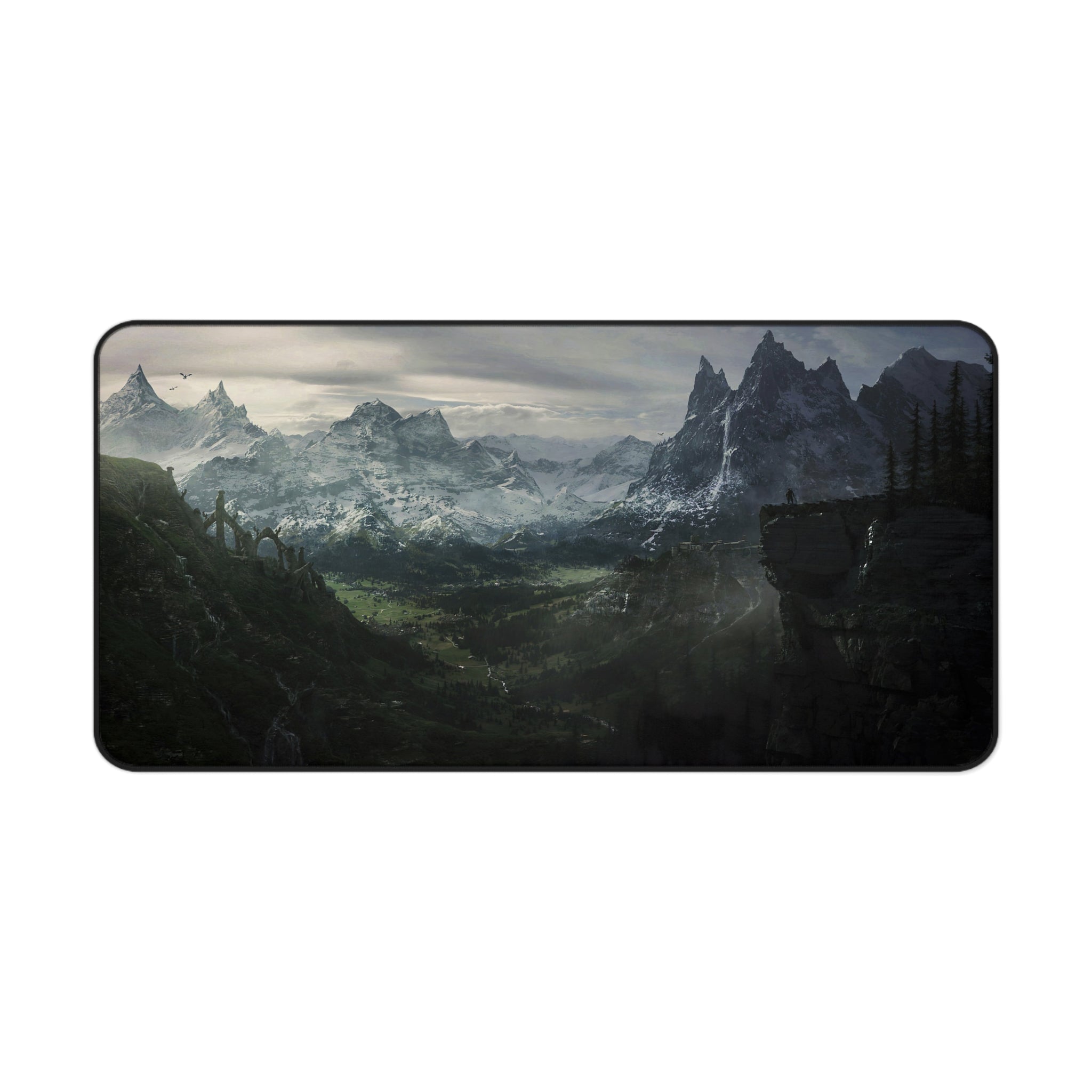 scenery-skyrim-cat-deskpad-the-elder-scrolls-oblivion-mousepad-dark-gaming-desk-mat-dragon-and-viking-warrior-