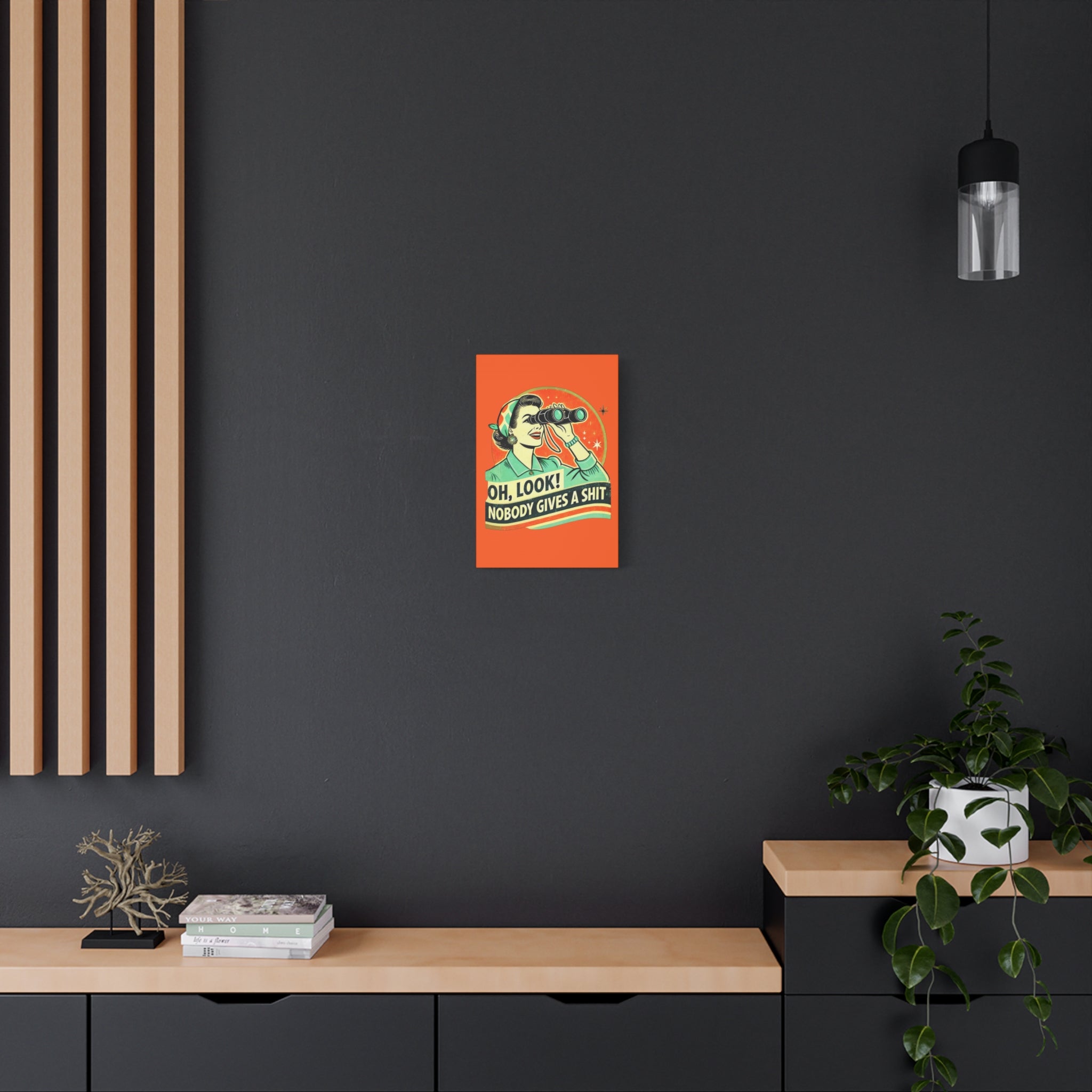 canvas-wall-art-funny-retro-woman-humorous-home-decor-matte-stretched-print-gift-for-her-vintage-style-poster-unique-wall