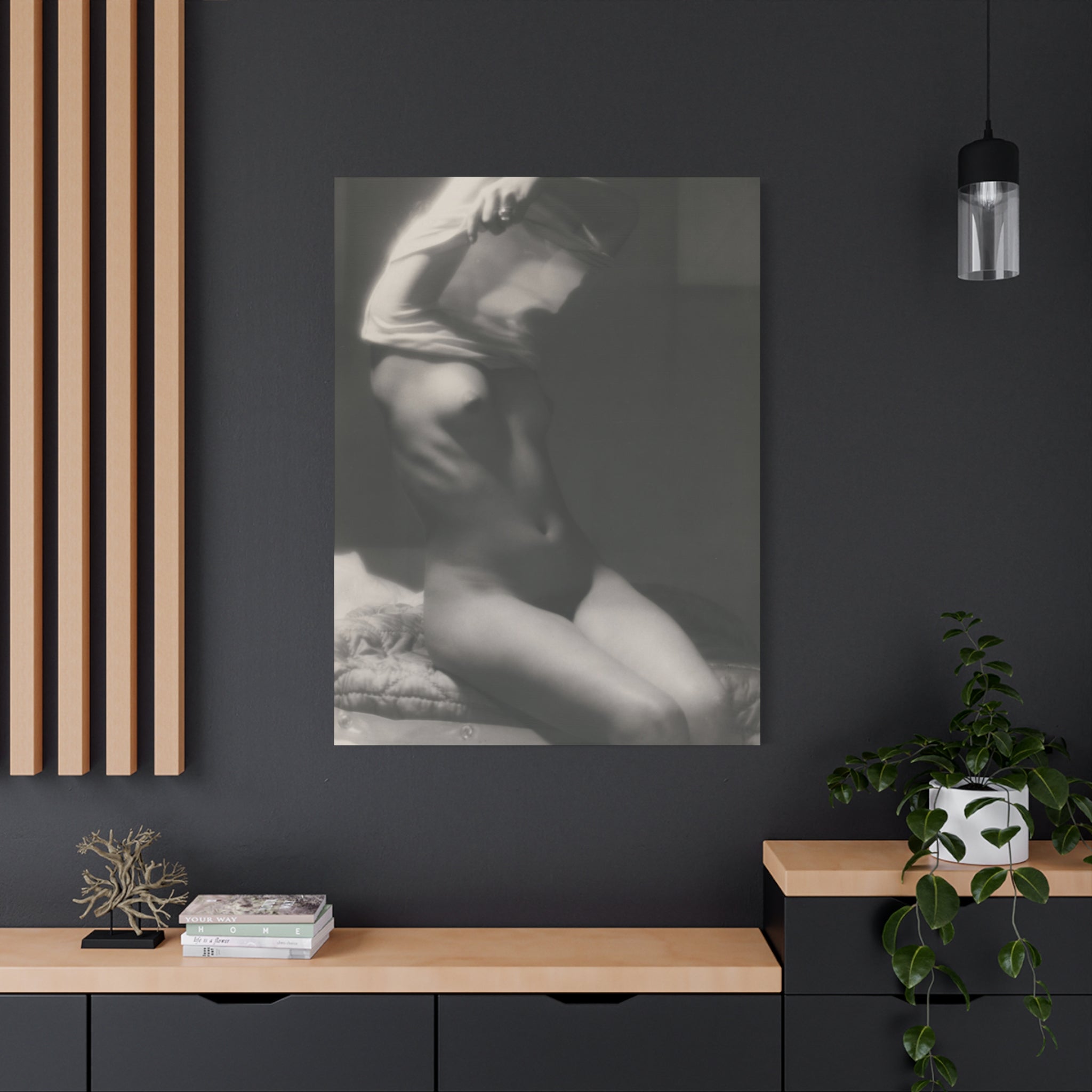 canvas-print-vor-dem-schlafen-gehen-by-michael-heumuller-black-and-white-photography-nude-art-wall-decor-stretched-canvas-art