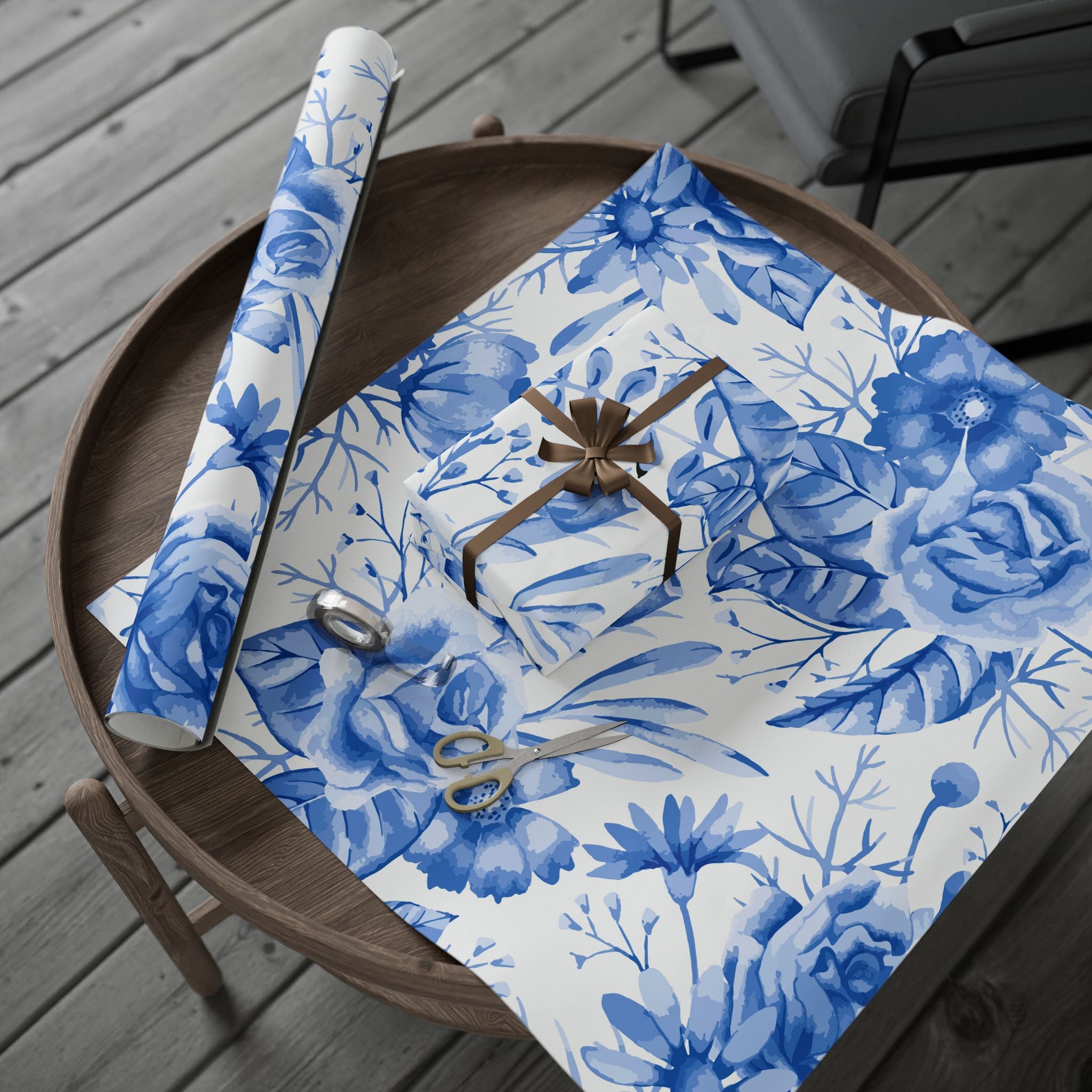 blue-floral-watercolor-pattern-gift-wrapping-30-72-wrapping-papers-art-craft-supplies-packaging-holiday-gift-wrap-decorative-