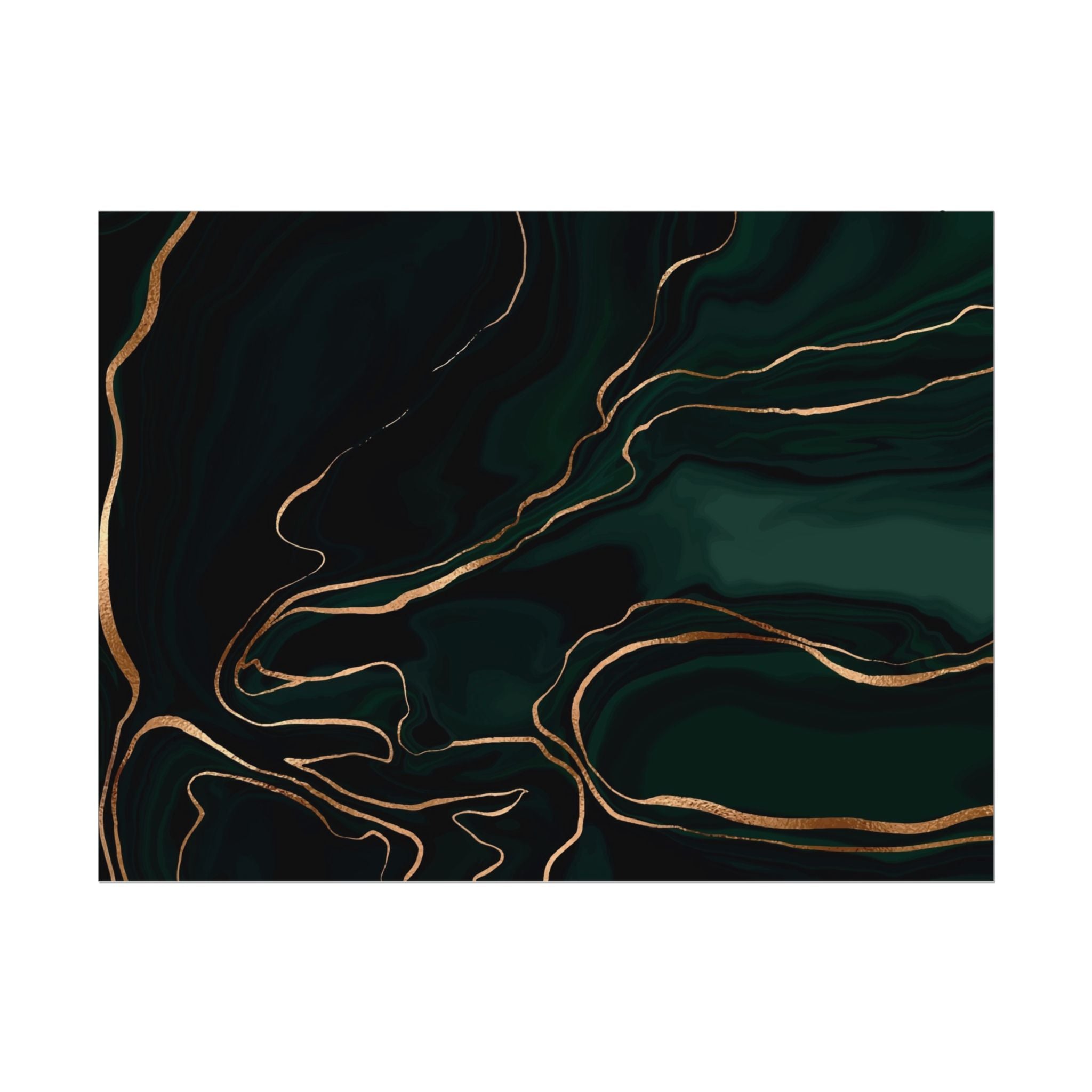 Abstract Green Gold Poster Print - Wall Art, Home Decor, Office Decor, Green Canvas Bedroom, Modern Art, Green Print