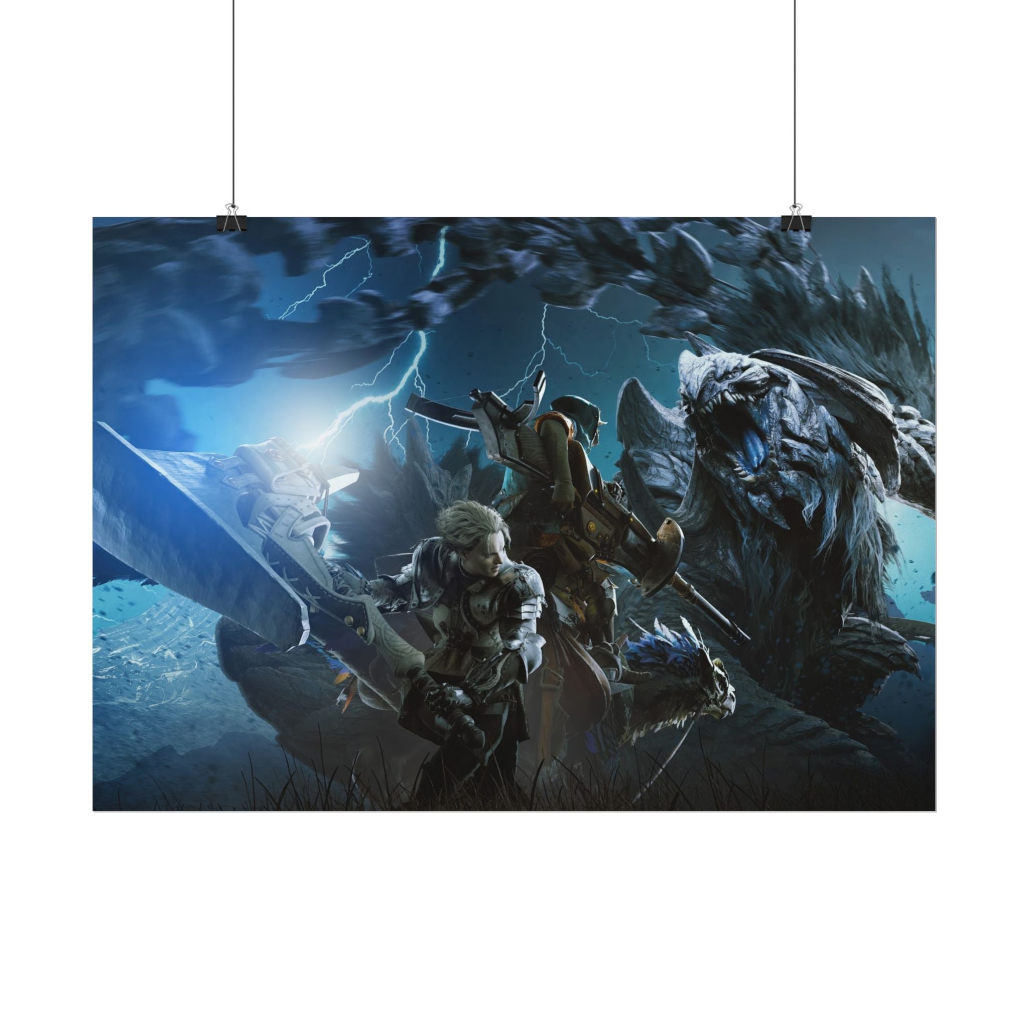 monster-hunter-poster-wall-art-matte-print-home-decor-gaming-poster-art-gamer-gift-video-game-art-hunter-fan