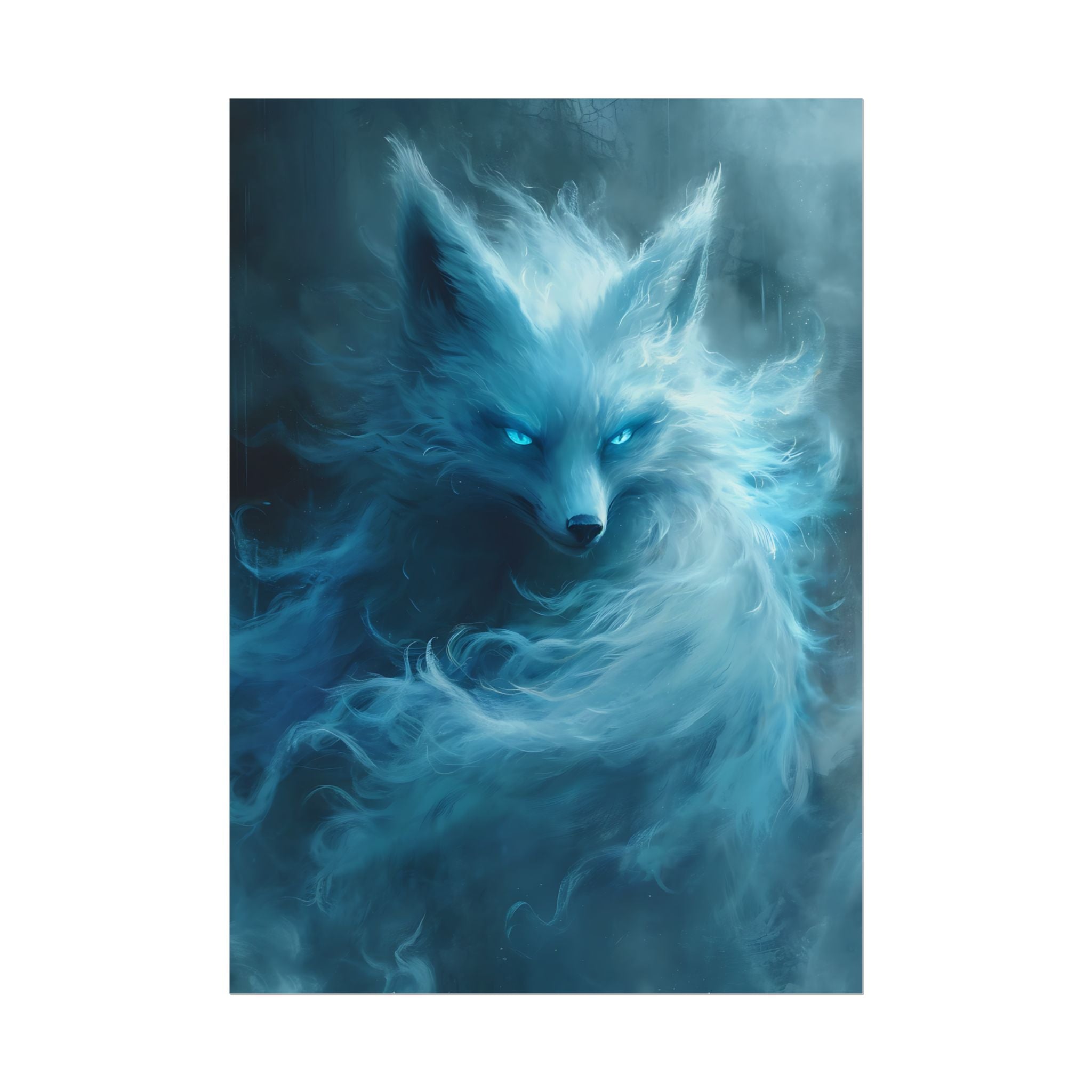 arctic-white-snow-fox-poster-print-fantasy-decor-wildlife-wall-art-home-decor-animal-lover-gift-anime-fantasy-gift
