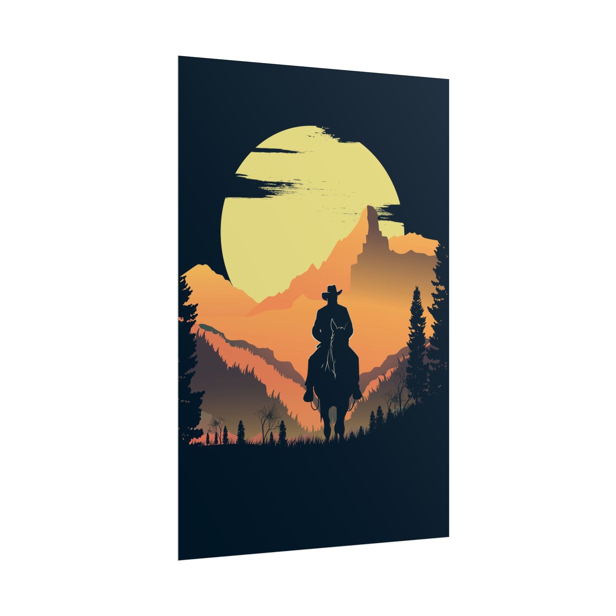 cowboy-western-poster-wall-decor-poster-print-rustic-southwestern-home-decoration-texas-desert-landscape-farmhouse-decor