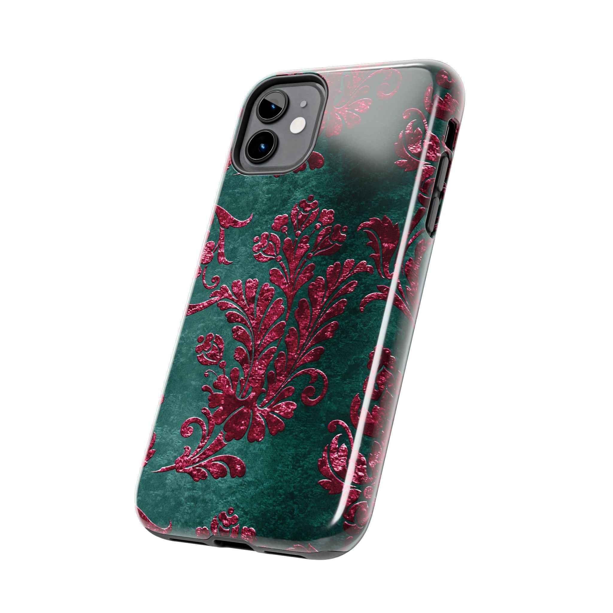 embossed-burgundy-velvet-tough-iphone-case-protective-iphone-cover-heavy-duty-iphone-case-rugged-phone-case-durable-smartphon