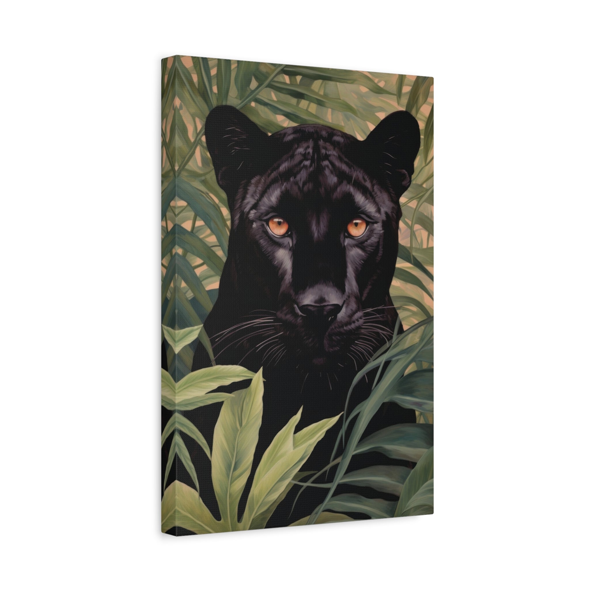 canvas-wall-art-black-panther-in-jungle-african-animal-decor-print-matte-stretched-canvas-wall-hanging-wildlife-theme