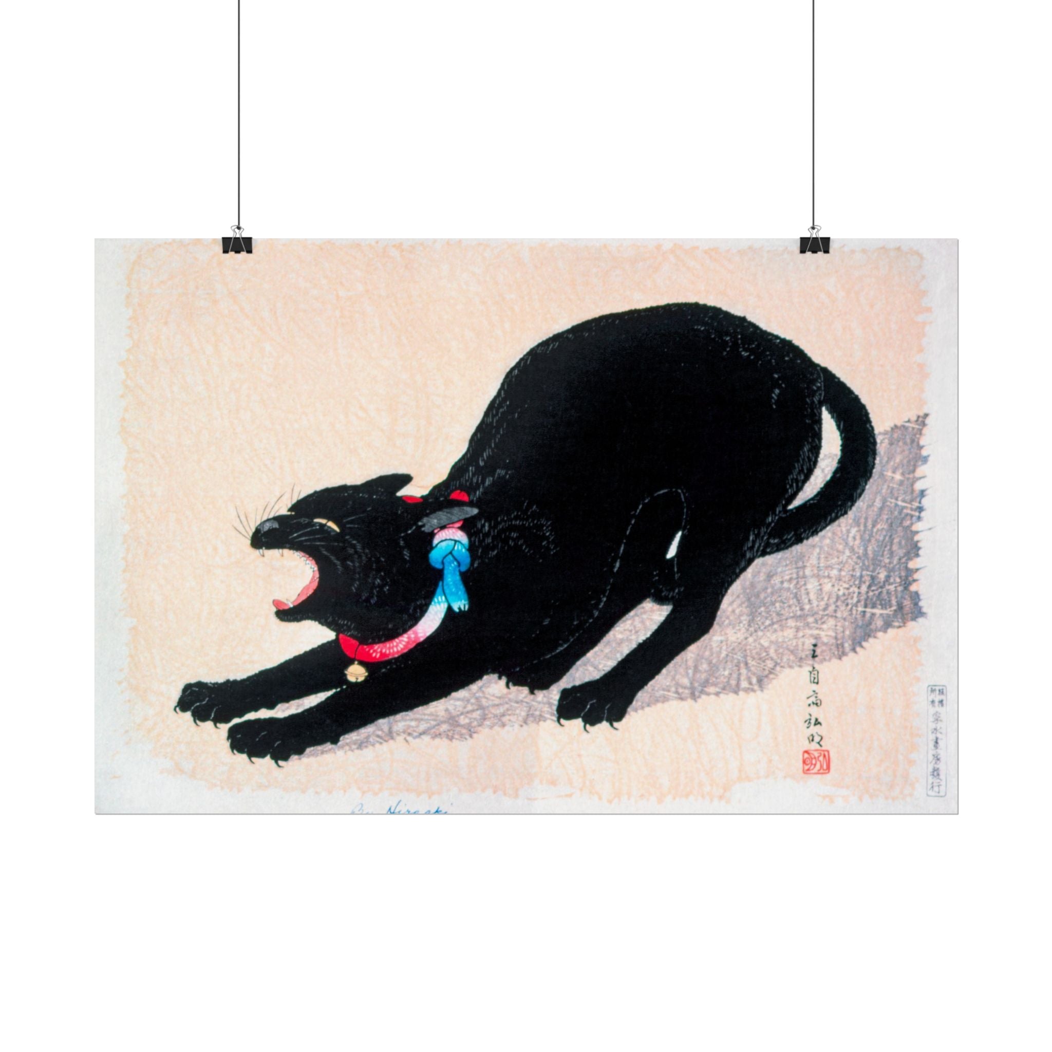 black-cat-hissing-by-hiroaki-takahashi-poster-print-classic-japanese-wall-art-living-room-decor-japandi-art-home-wall-decor
