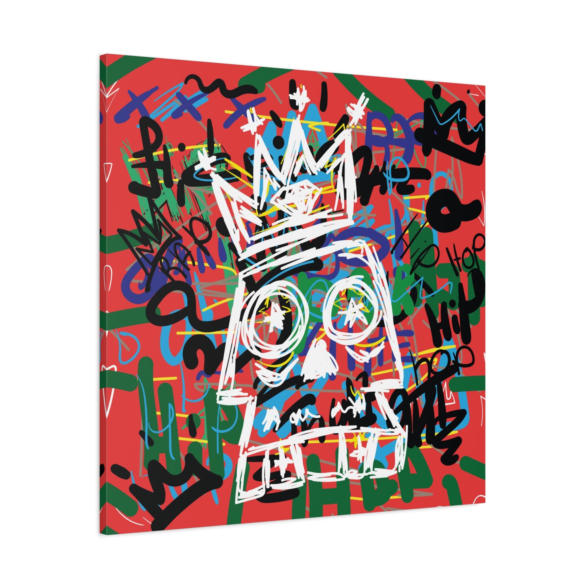 canvas-print-skull-with-crown-hip-hop-doodle-living-room-decor-graffiti-art-wall-art-poster-home-decoration-unique-gift