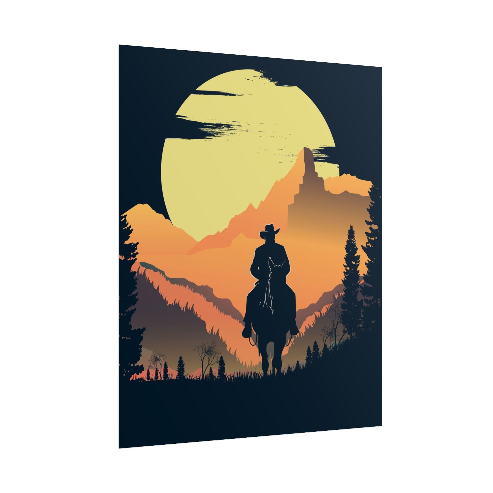 cowboy-western-poster-wall-decor-poster-print-rustic-southwestern-home-decoration-texas-desert-landscape-farmhouse-decor