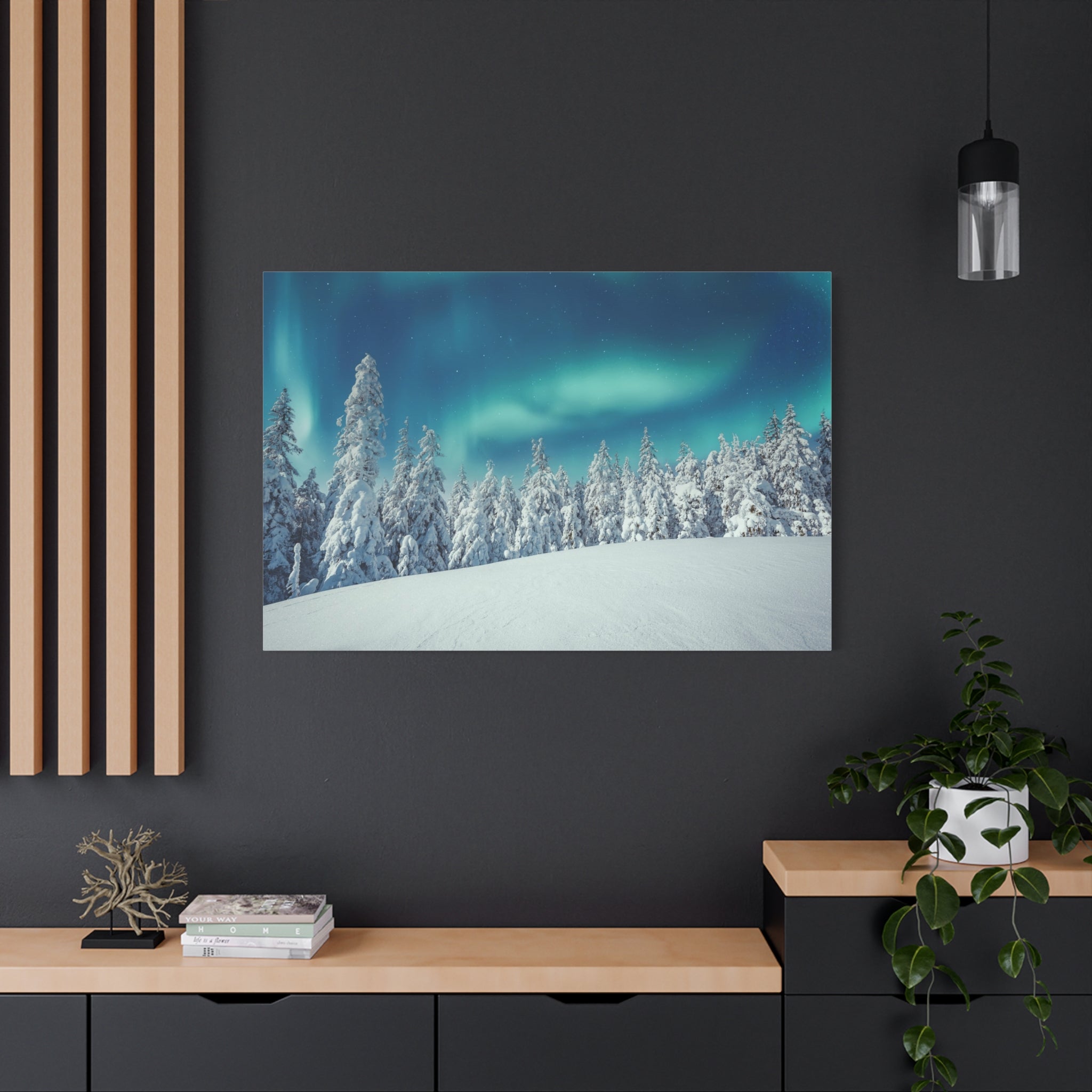 winter-canvas-wall-art-print-winter-tree-aurora-borealis-winter-decor-matte-canvas