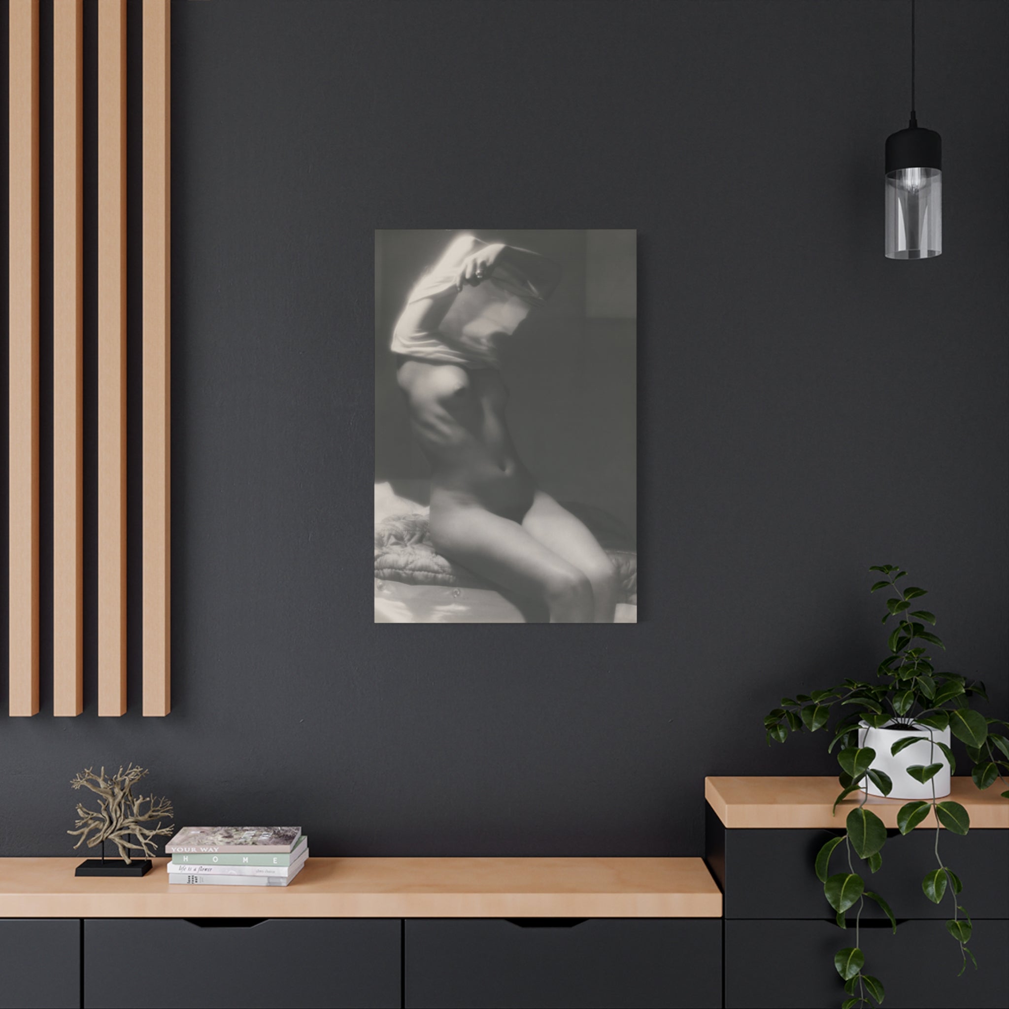 canvas-print-vor-dem-schlafen-gehen-by-michael-heumuller-black-and-white-photography-nude-art-wall-decor-stretched-canvas-art