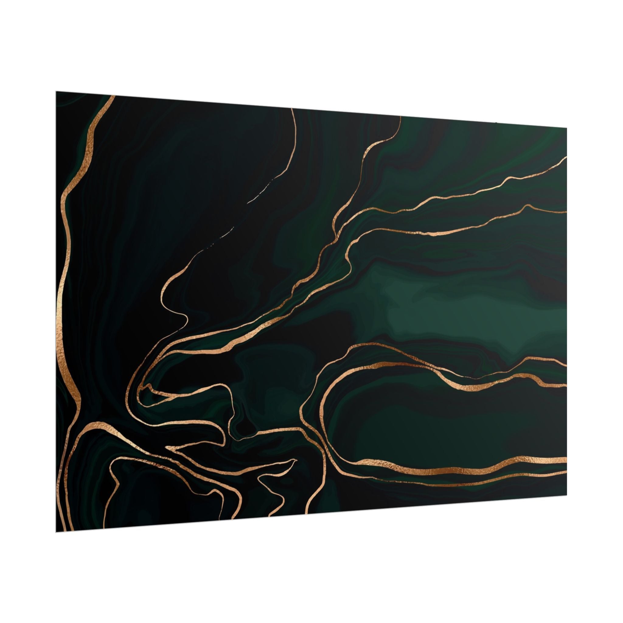 Abstract Green Gold Poster Print - Wall Art, Home Decor, Office Decor, Green Canvas Bedroom, Modern Art, Green Print