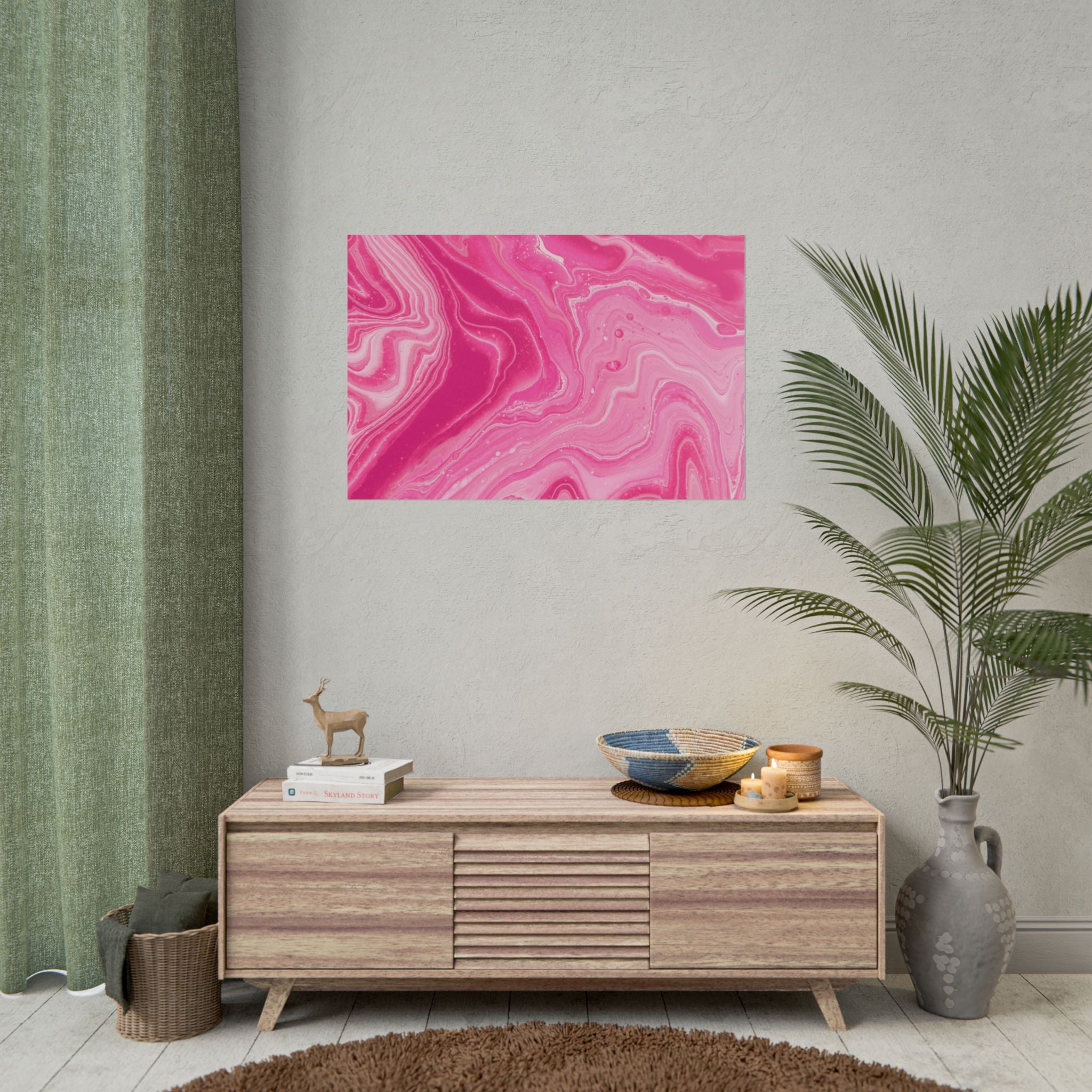 pink-wave-abstract-minimalist-poster-print-pink-decor-pink-poster-wall-art-modern-home-decor-large-wall-art-for-living-room