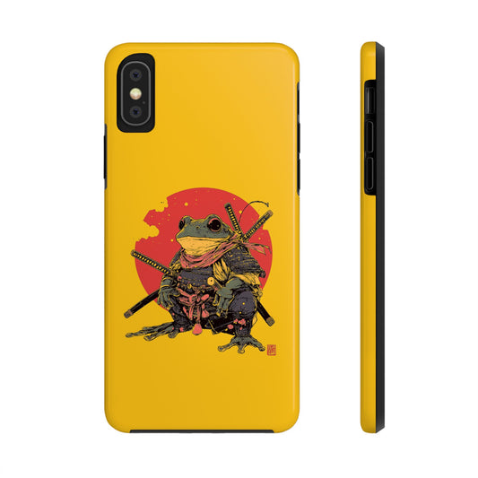 retro-vintage-ninja-frog-iphone-tough-case-red-sun-japanese-samurai-frog-design-ninja-warrior-yellow-iphone-hard-cover
