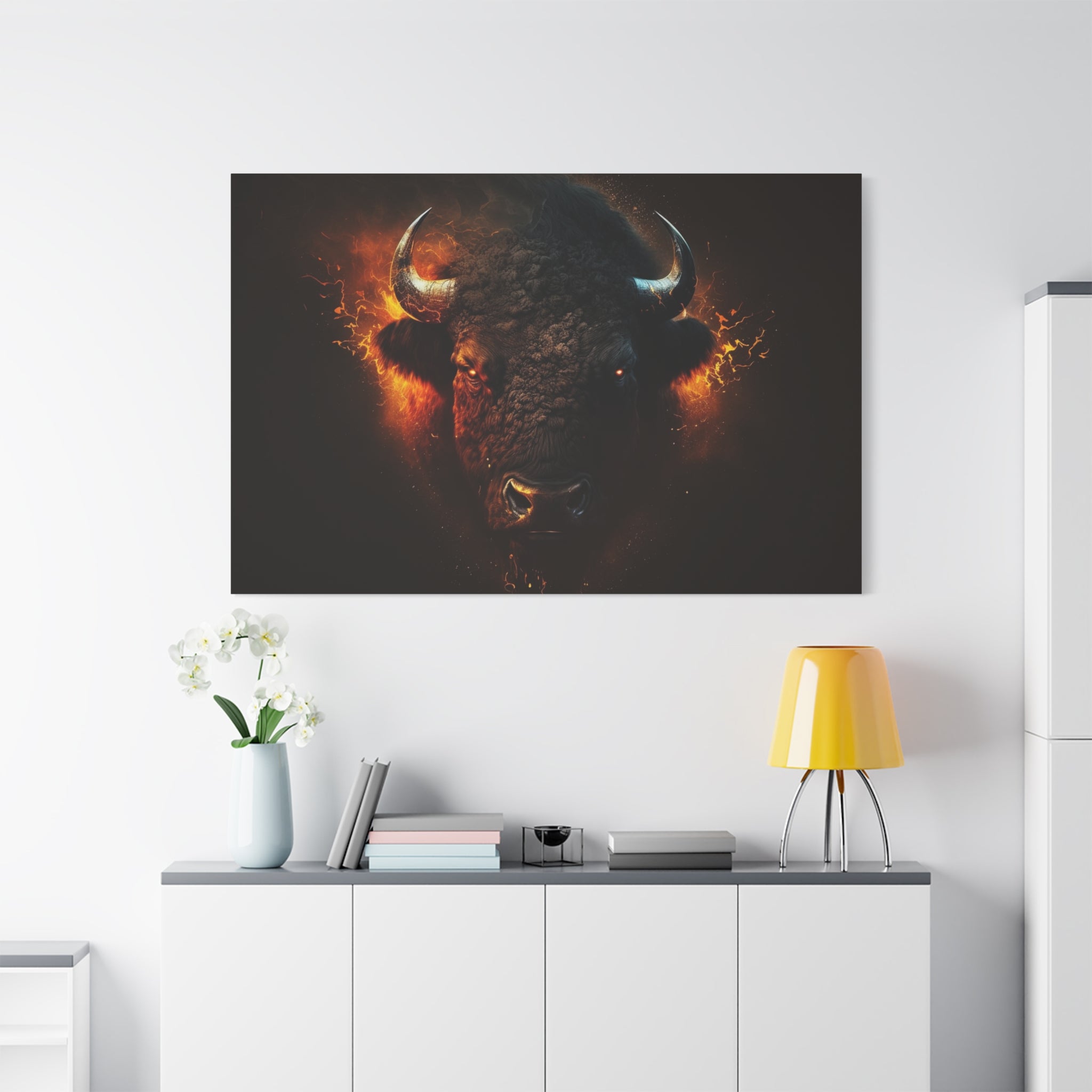 canvas-print-bison-art-wall-decor-buffalo-gift-wildlife-home-decoration-western-bison-painting-nature-lover-gift-farm-house-w