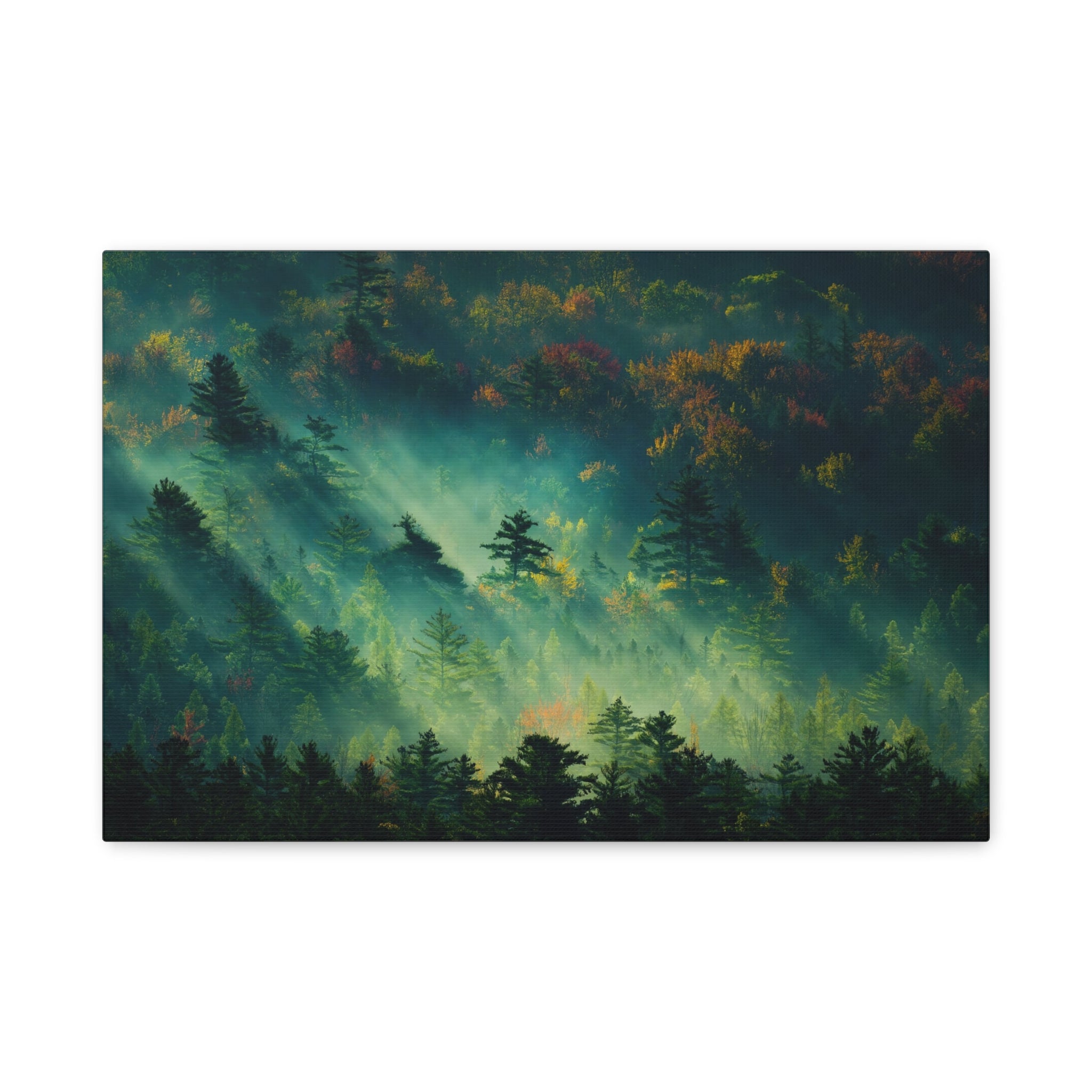 canvas-print-foggy-forest-nature-mist-wall-art-matte-stretched-canvas-landscape-scenery-woods-decor-nature-lover-gift-rustic-