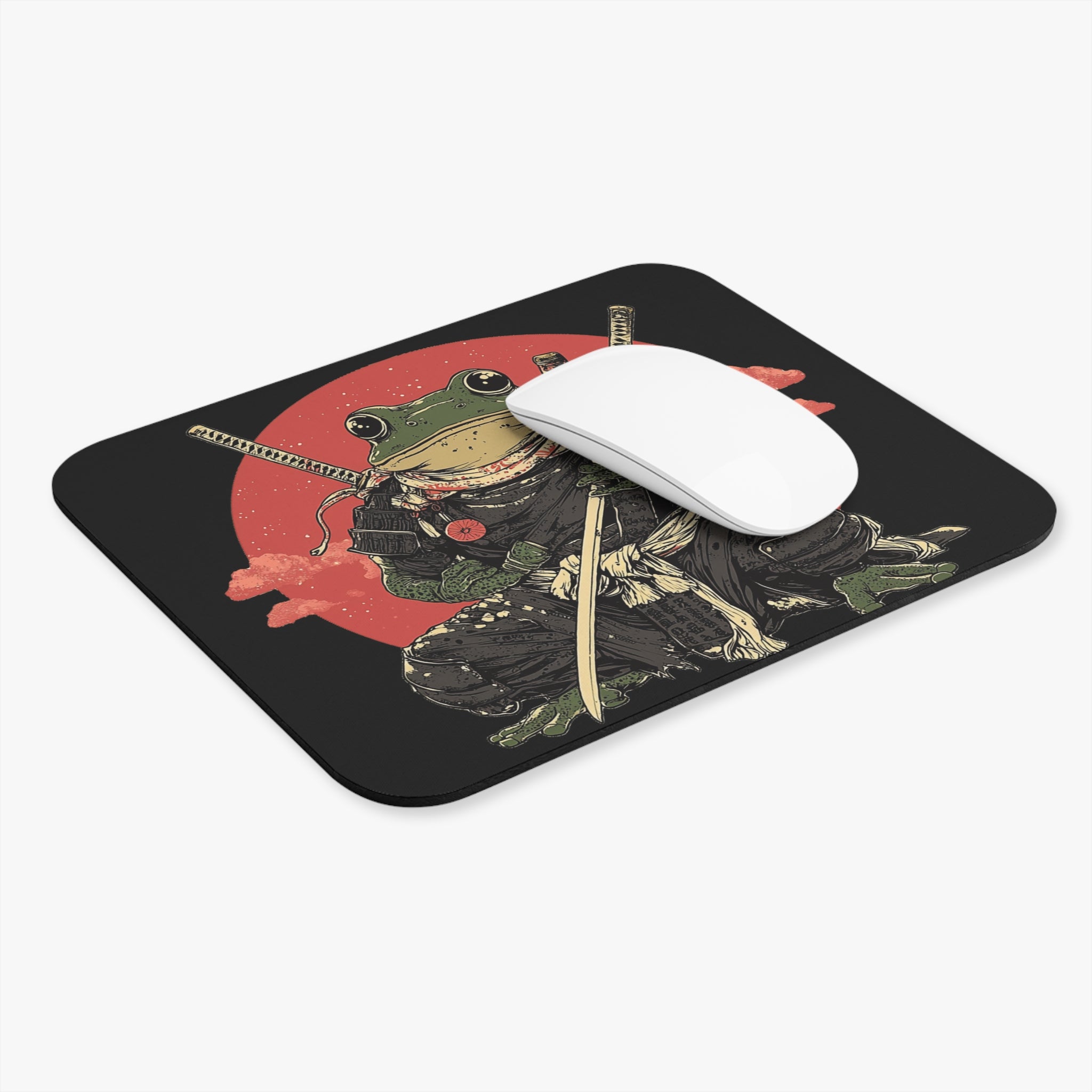 retro-vintage-ninja-frog-mouse-pad-red-sun-japanese-samurai-frog-design-ninja-warrior-black-small-mouse-pad